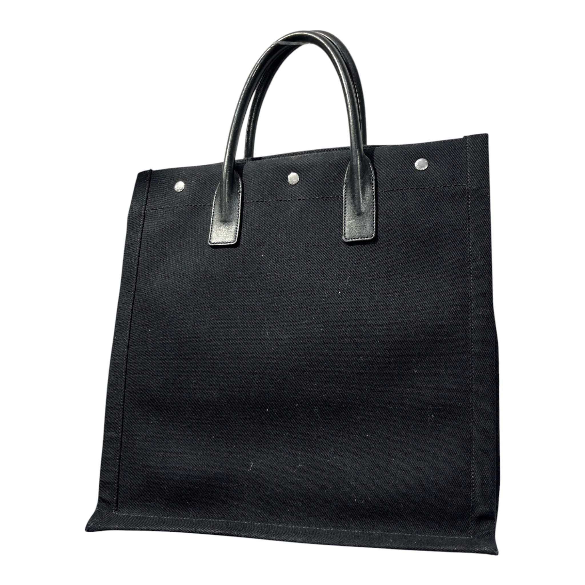 YVES SAINT LAURENT rive gauche/Tote Bag/Cotton/BLK/NORTH/SOUTH CANVAS TOTE
