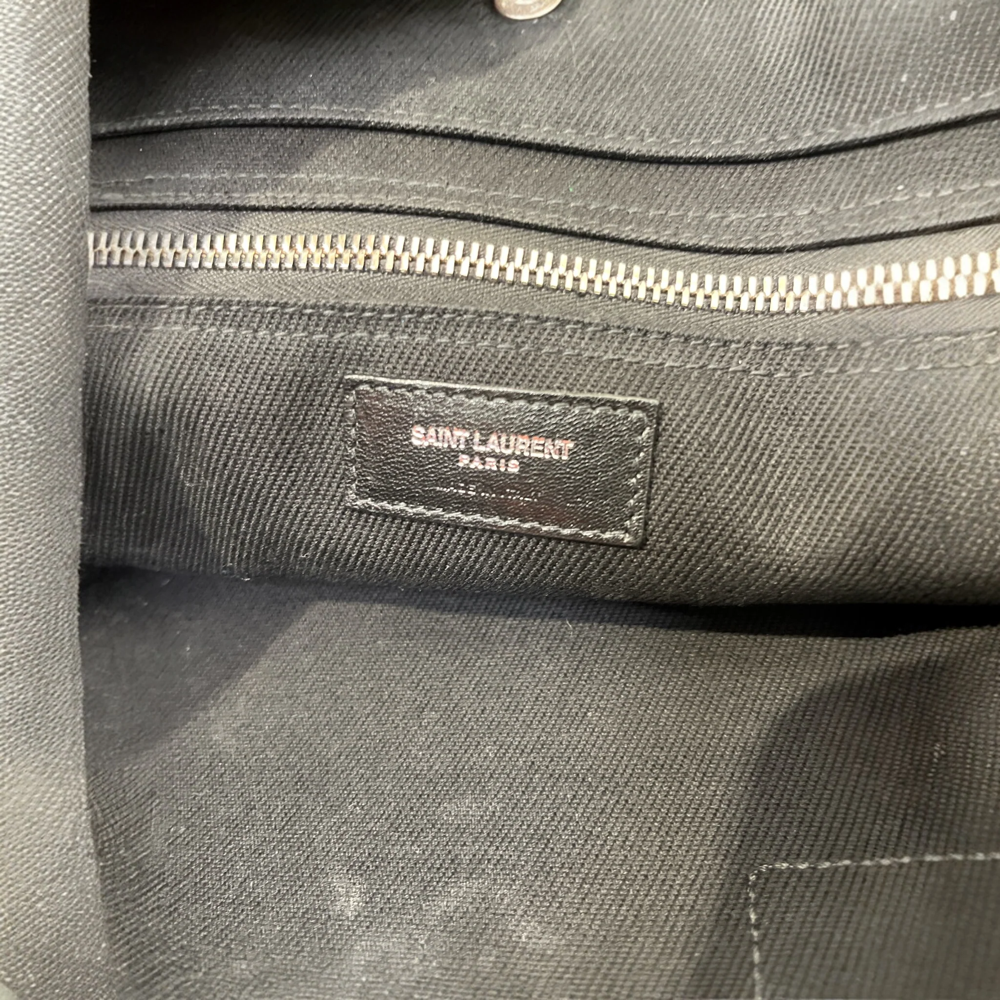 YVES SAINT LAURENT rive gauche/Tote Bag/Cotton/BLK/NORTH/SOUTH CANVAS TOTE