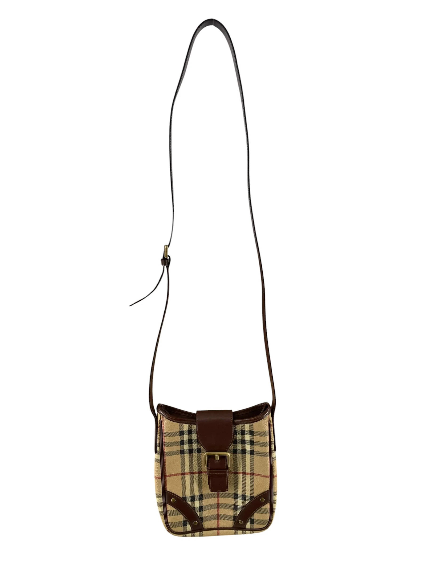 BURBERRY/Cross Body Bag/Plaid/BEG/T-05-07 ONE BUCKLE