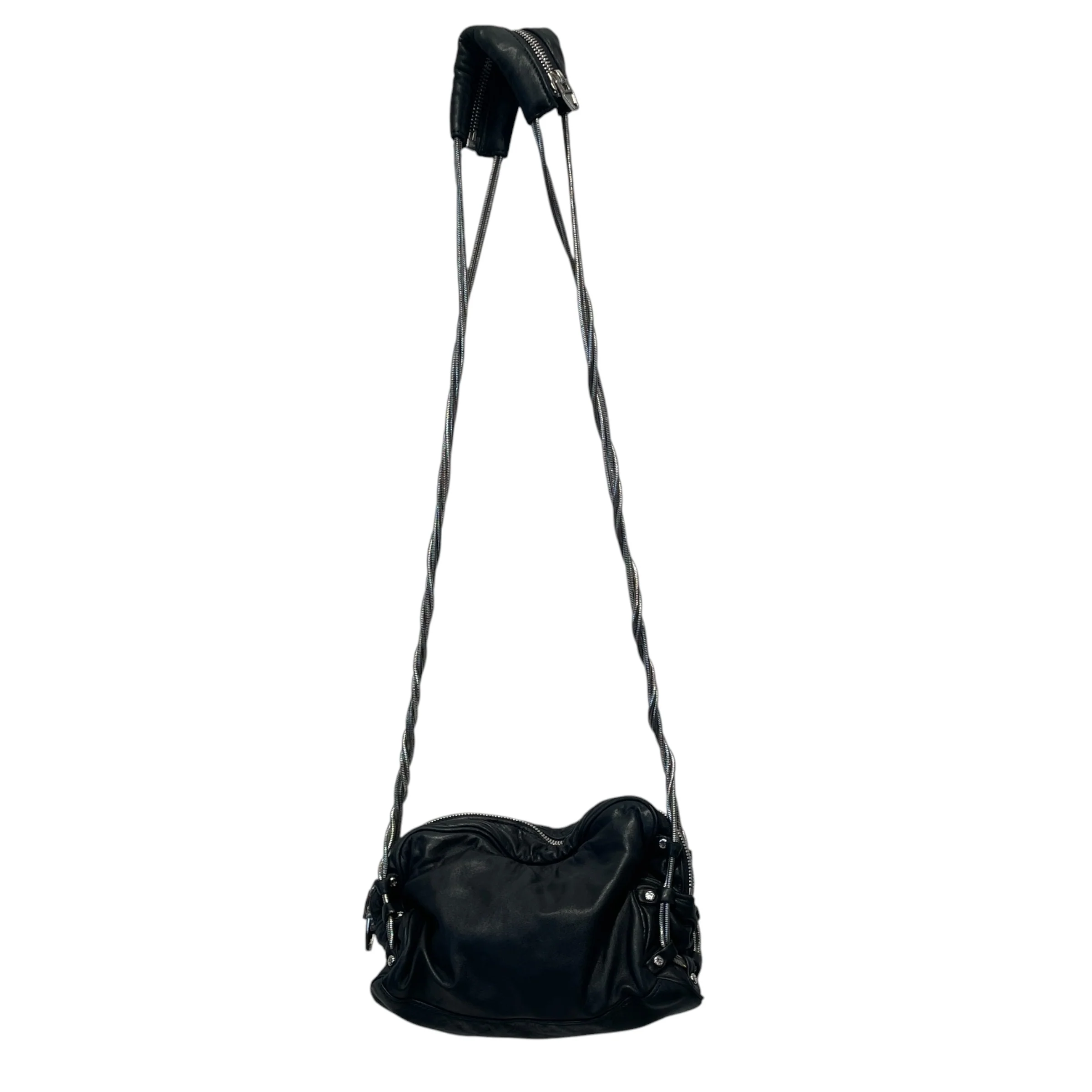 Alexander Wang/Cross Body Bag/Leather/BLK/SILVER CHAIN STRAP