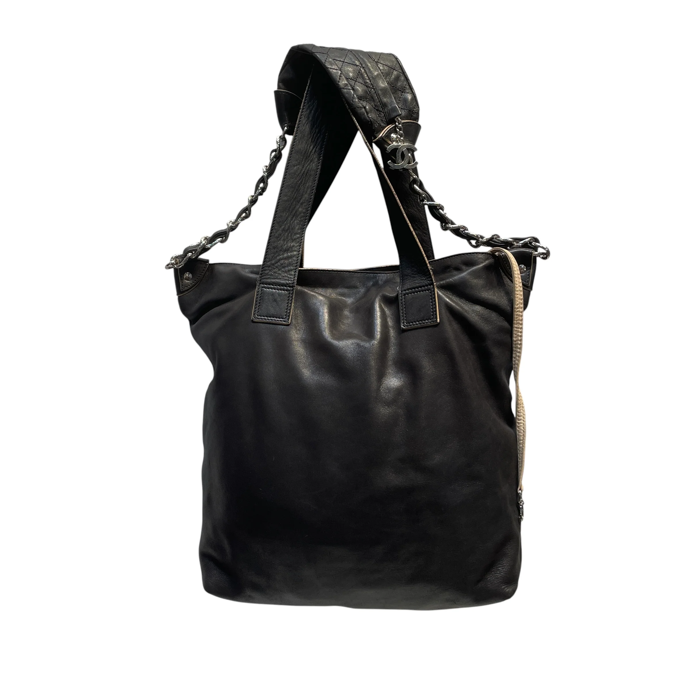 CHANEL/Tote Bag/Lambskin/BLK/EDGY LARGE ZIP-UP TOTE