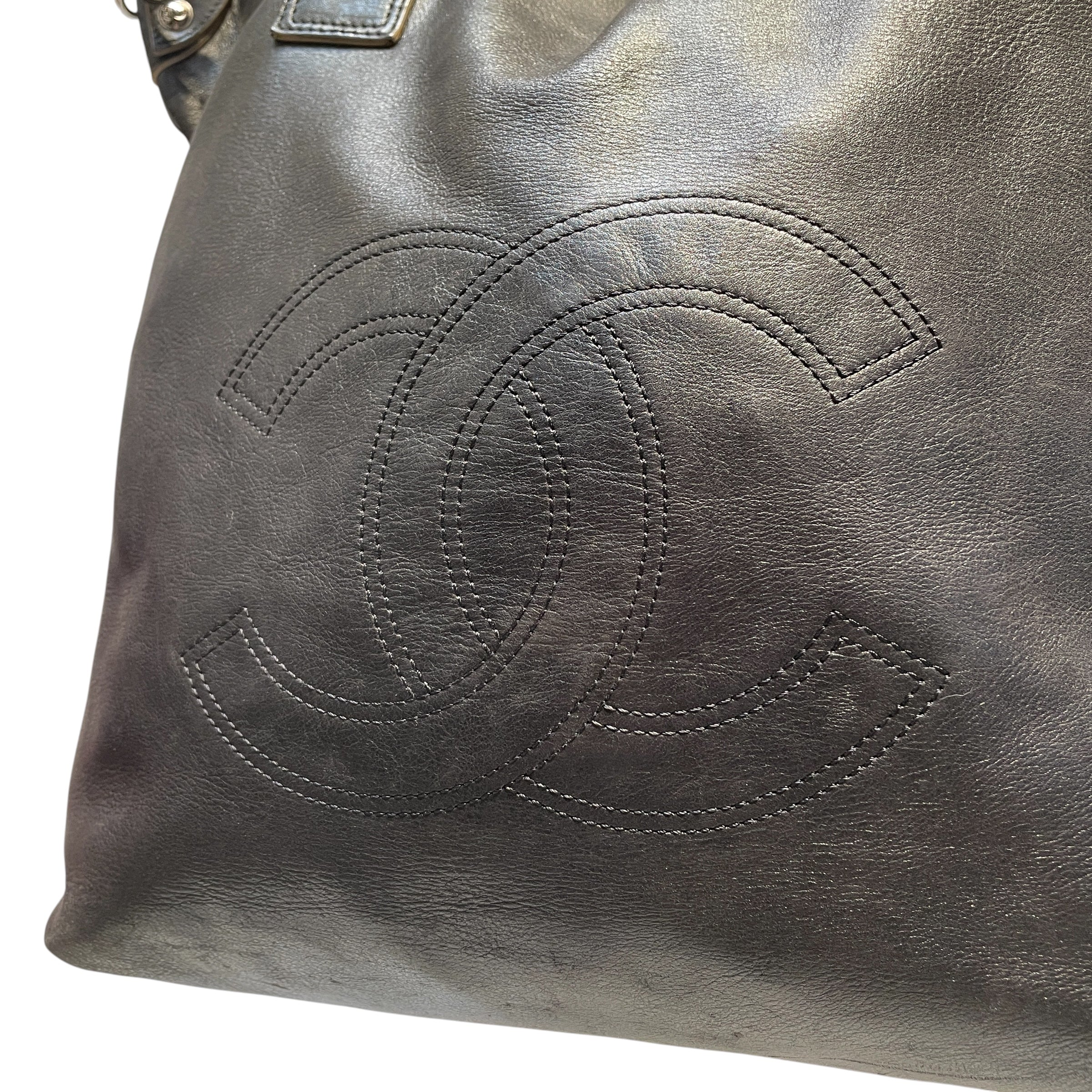 CHANEL/Tote Bag/Lambskin/BLK/EDGY LARGE ZIP-UP TOTE