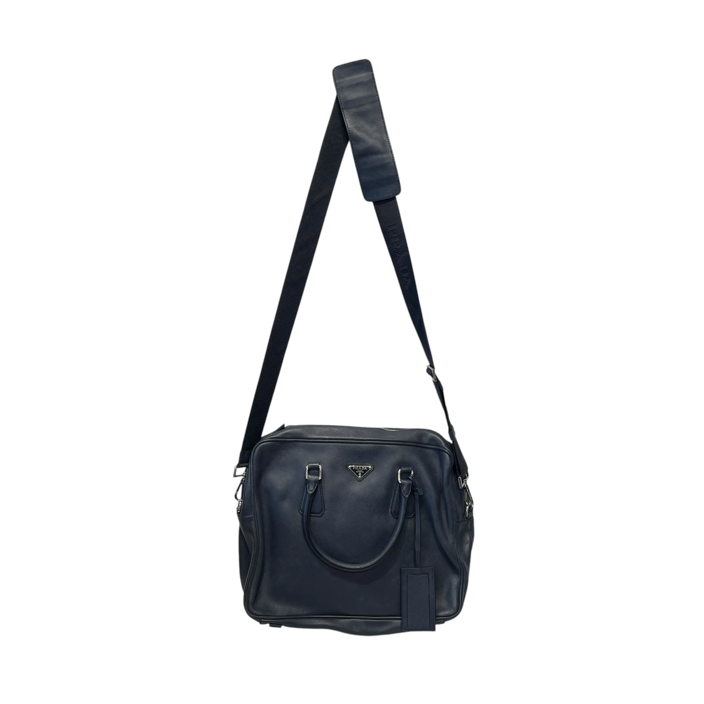 PRADA/Bag/Leather/NVY/STAFFIANO TRAVEL LEATHER