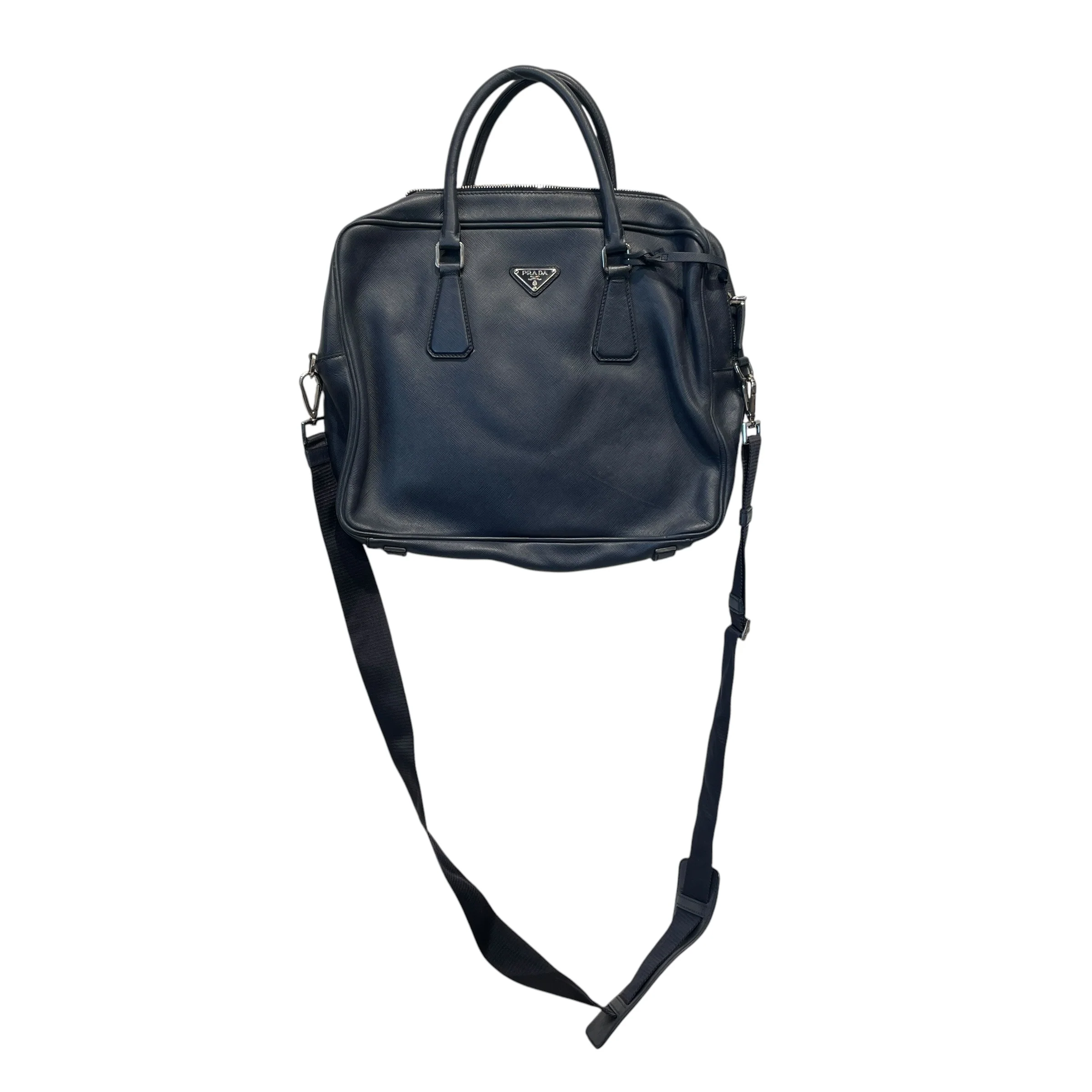 PRADA/Bag/Leather/NVY/STAFFIANO TRAVEL LEATHER