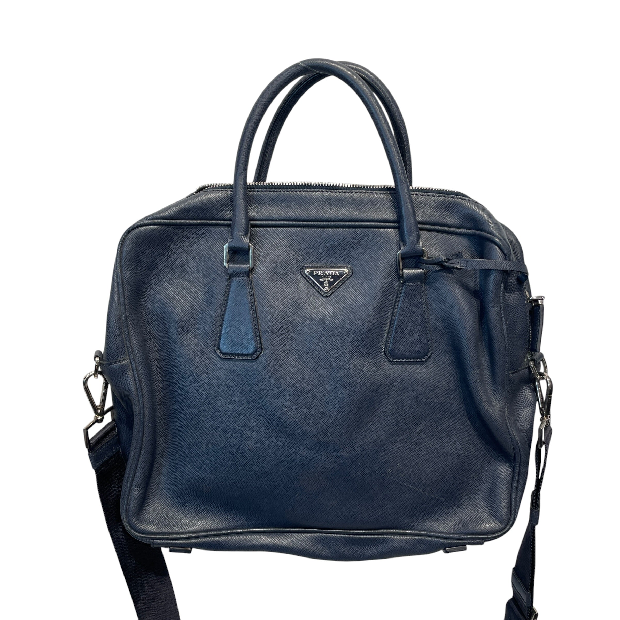 PRADA/Bag/Leather/NVY/STAFFIANO TRAVEL LEATHER