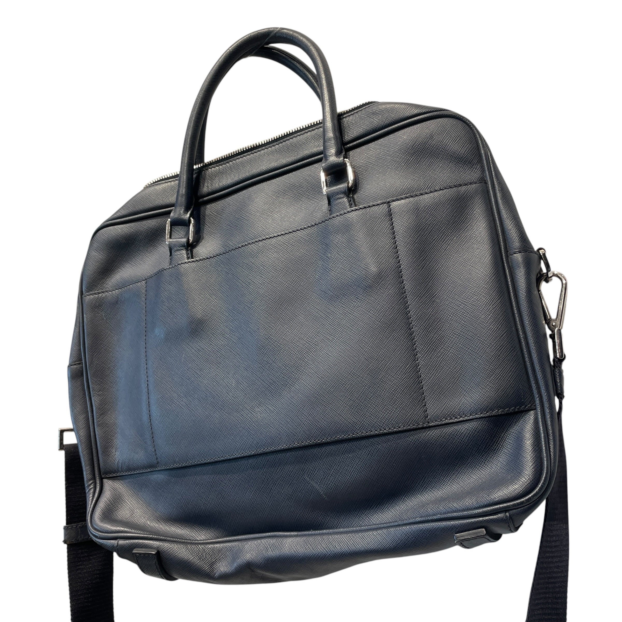 PRADA/Bag/Leather/NVY/STAFFIANO TRAVEL LEATHER