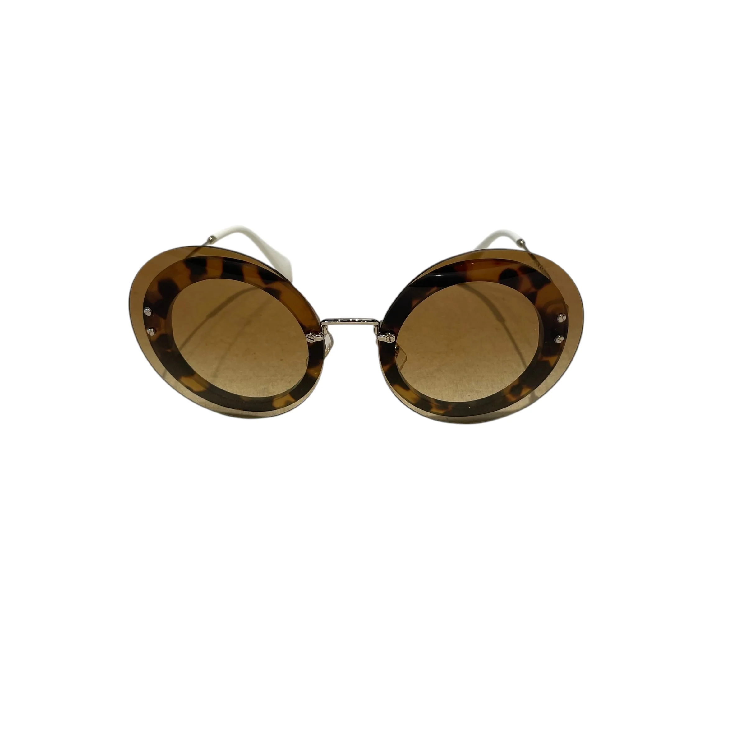 MIU MIU/Sunglasses/Animal Pattern/Metal/BRW/MU59US
