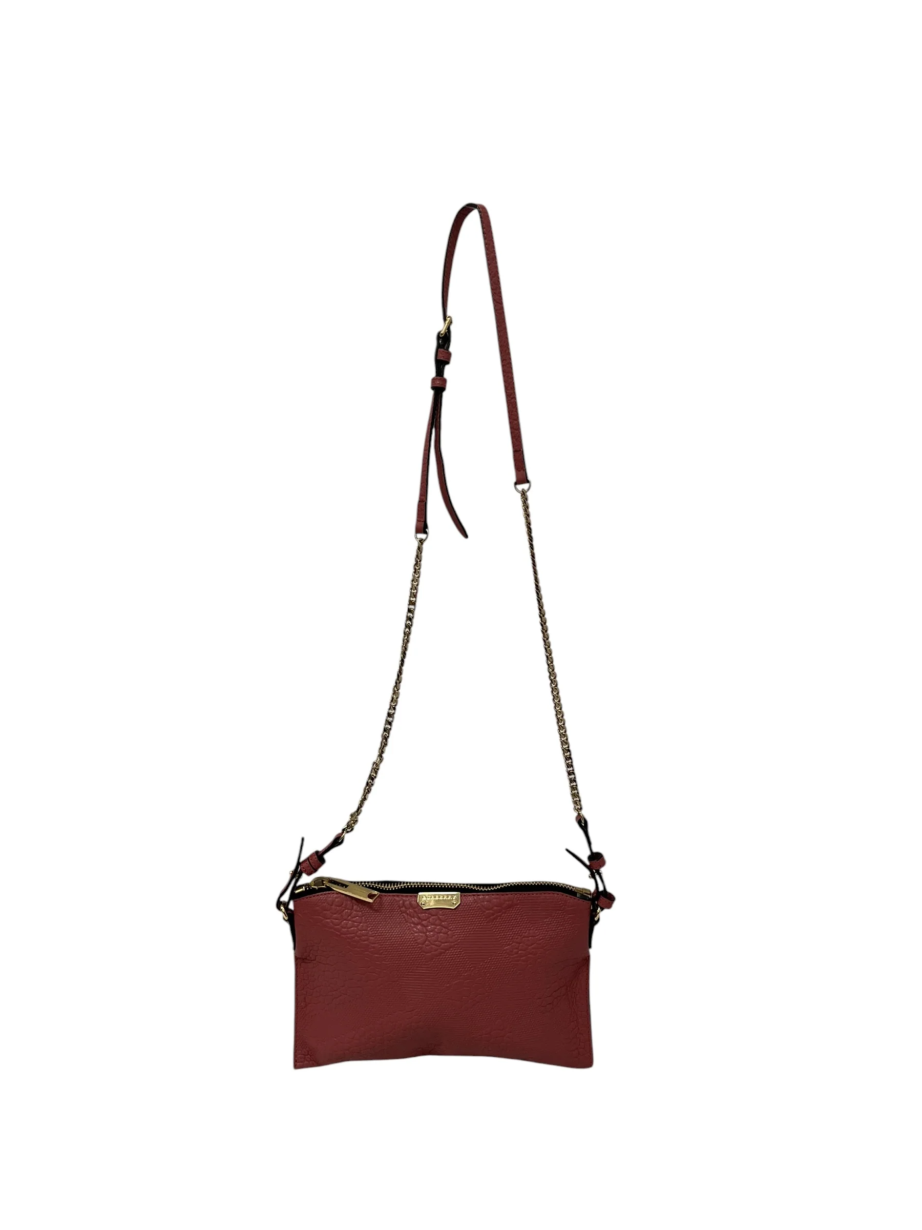 BURBERRY/Cross Body Bag/Animal Pattern/Leather/PNK/PEYTON EMOSSED CROSSBODY