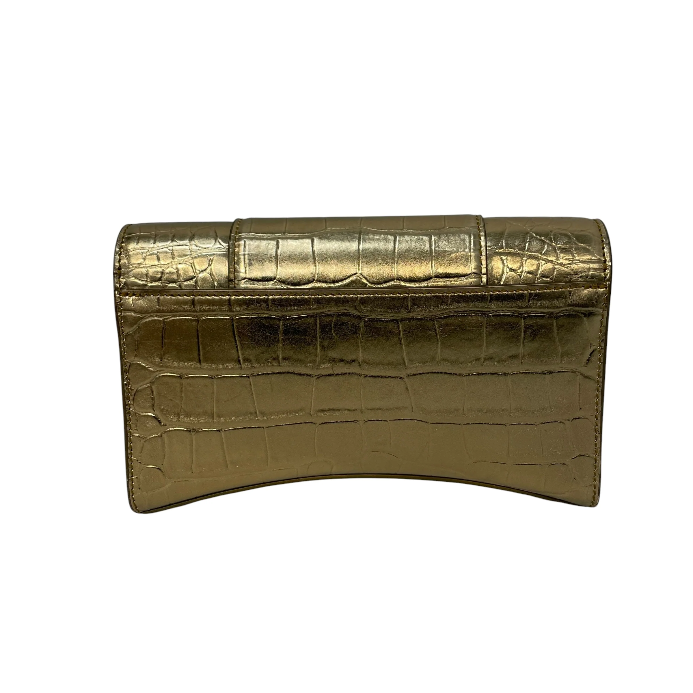 BALENCIAGA/Cross Body Bag/Leather/GLD/hourglass croc