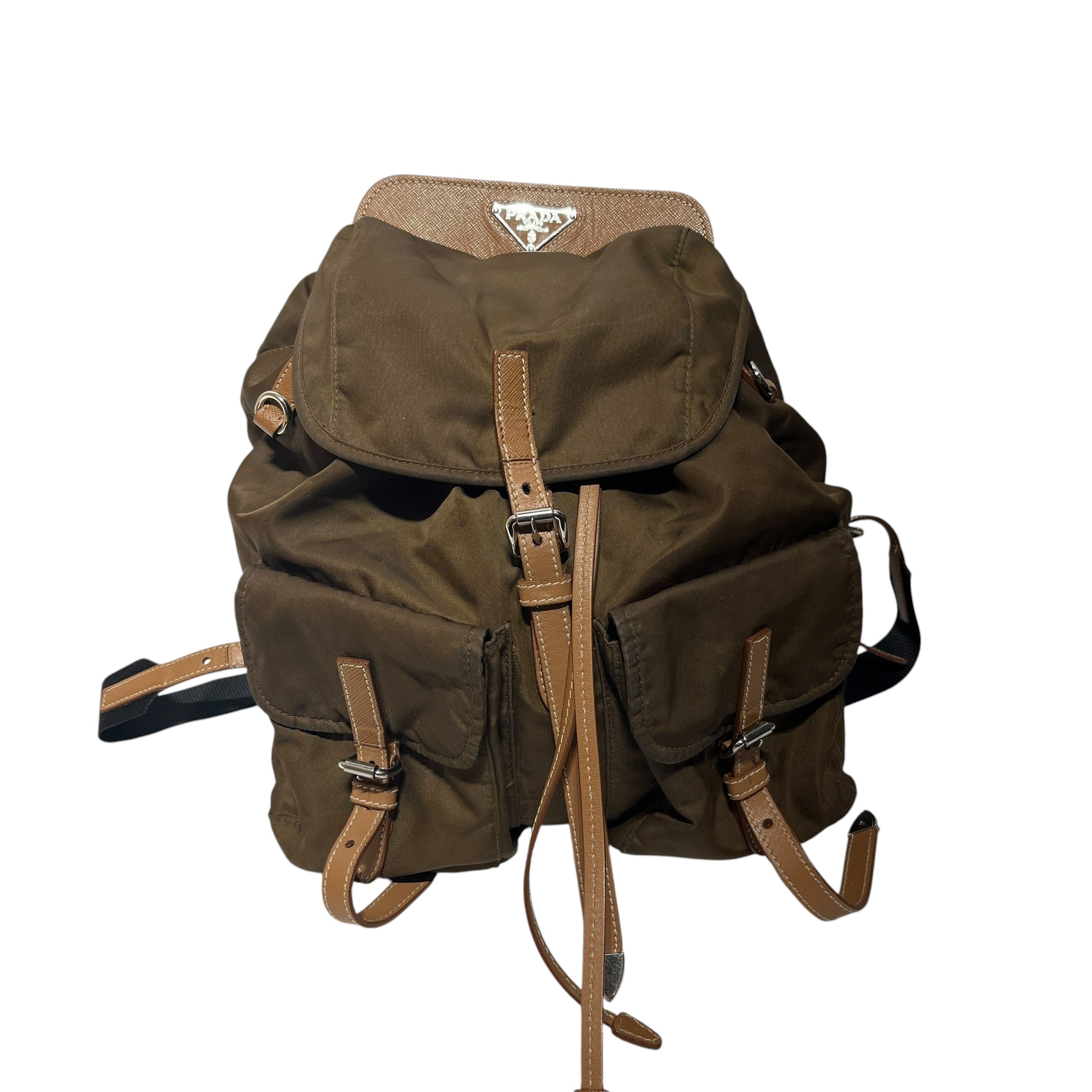PRADA/Backpack/Nylon/BRW/TESSUTO BUCKLE POCKET