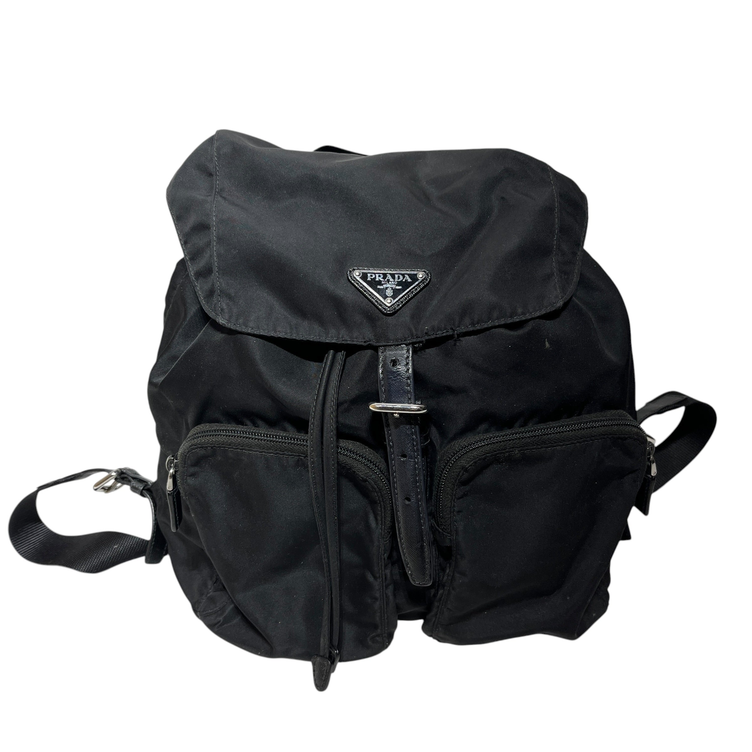 PRADA/Backpack/Nylon/BLK/TESSUTO ZIPPER POCKET