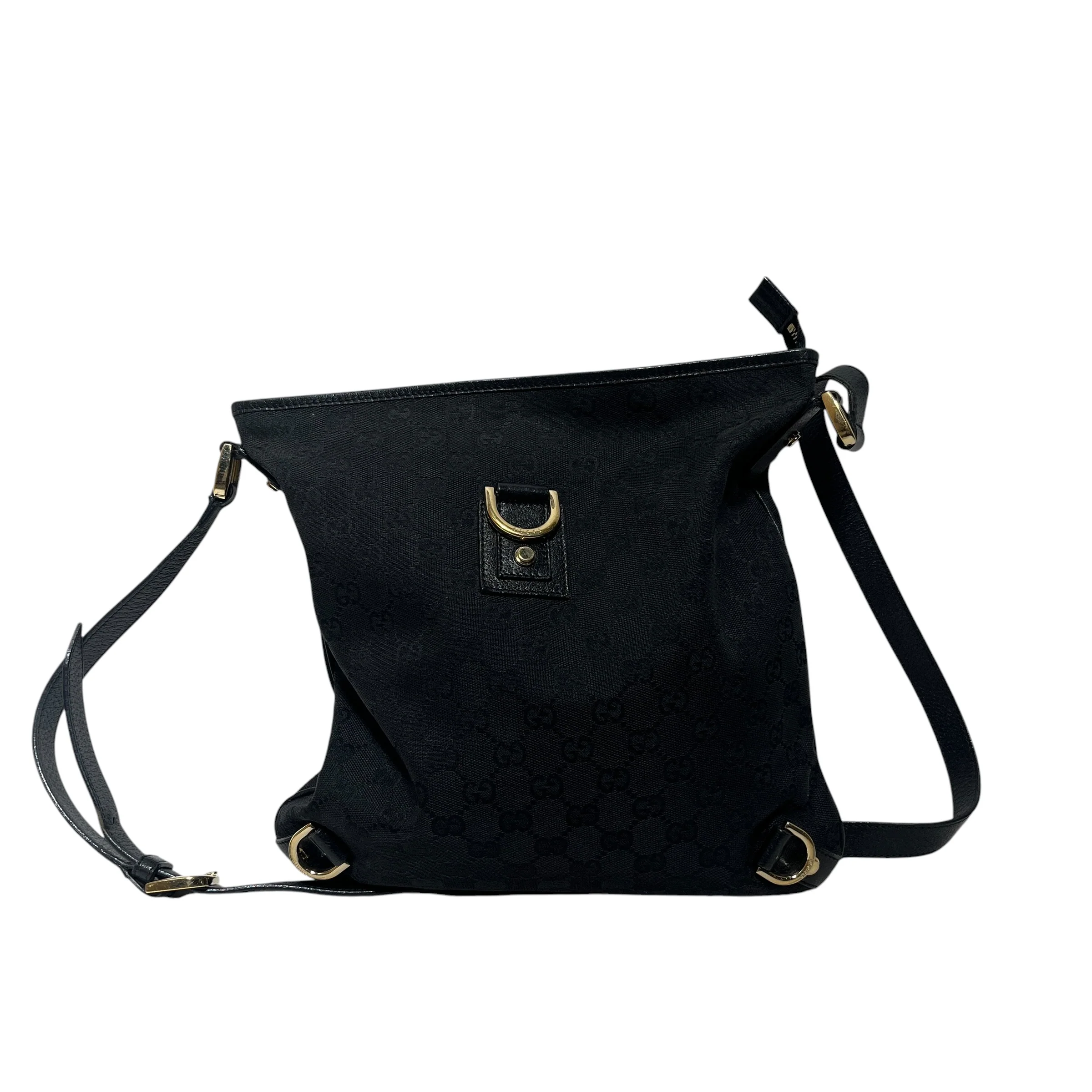 GUCCI/Hand Bag/Monogram/Cotton/BLK/Canvas Abbey D Ring Shoulder