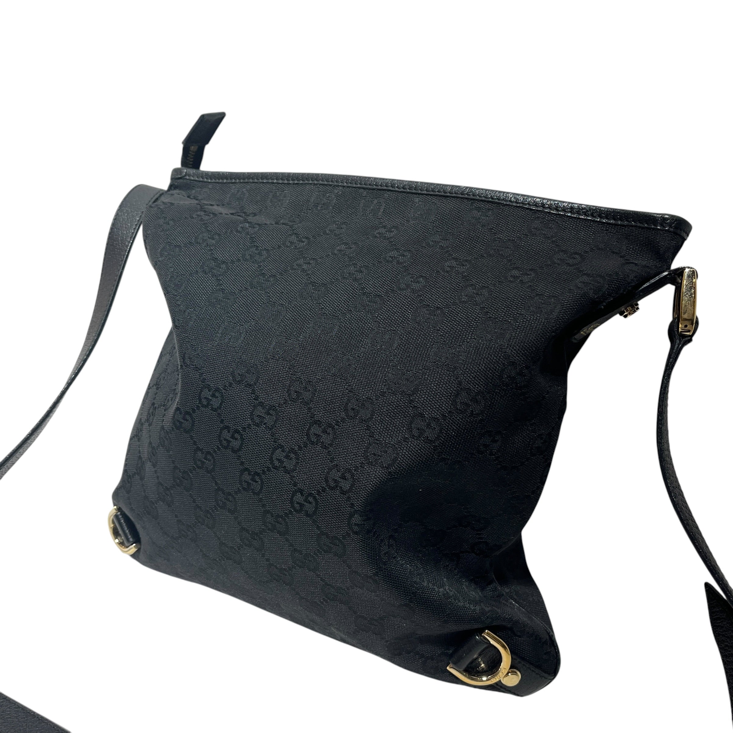 GUCCI/Hand Bag/Monogram/Cotton/BLK/Canvas Abbey D Ring Shoulder