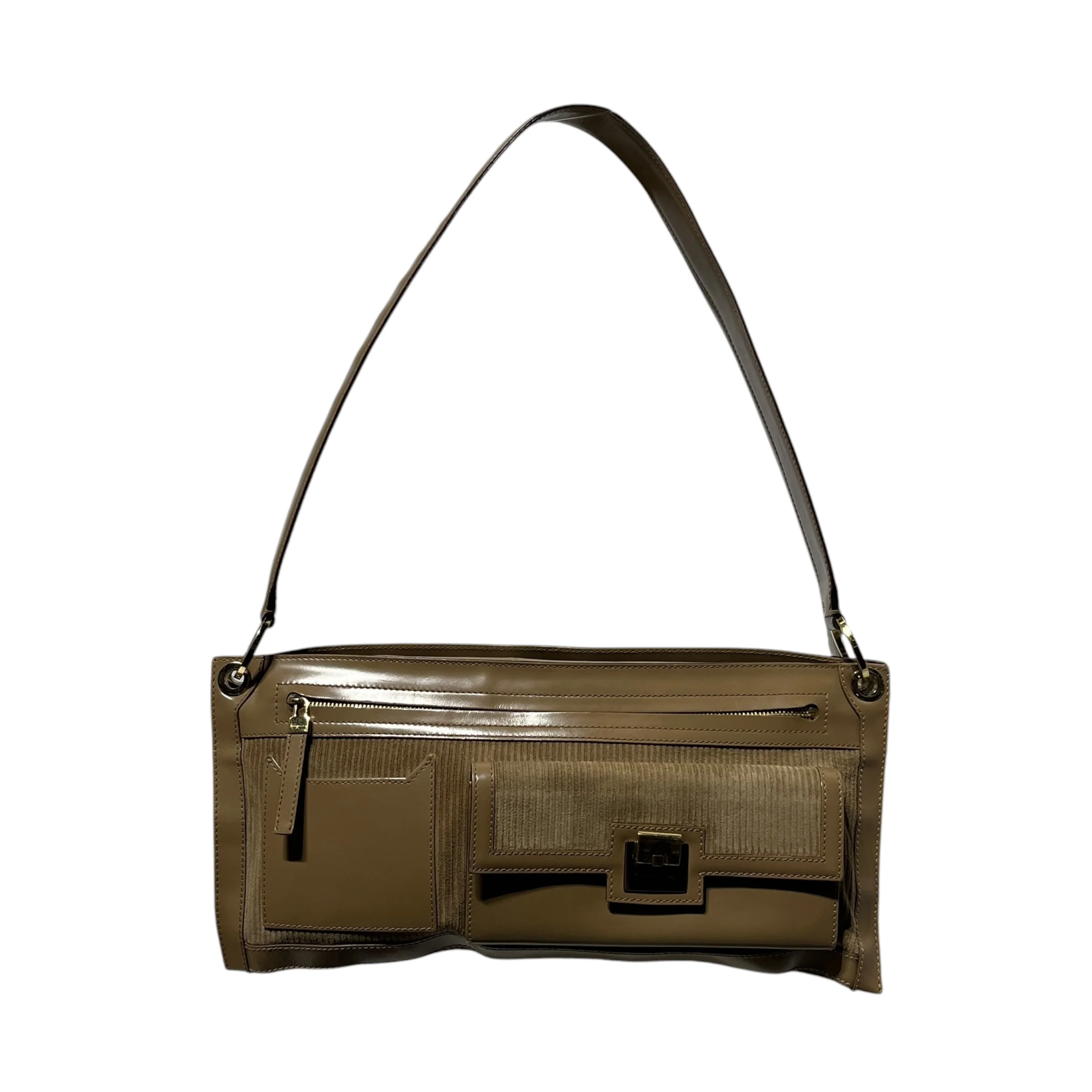 Salvatore Ferragamo/Hand Bag/Leather/BEG/CORD FLAP BAG