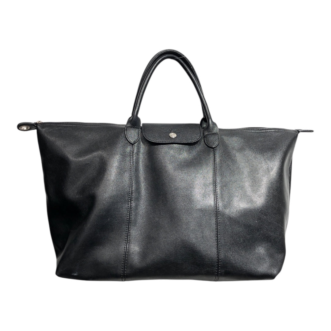 LONGCHAMP/Tote Bag/BLK/black tote silver button