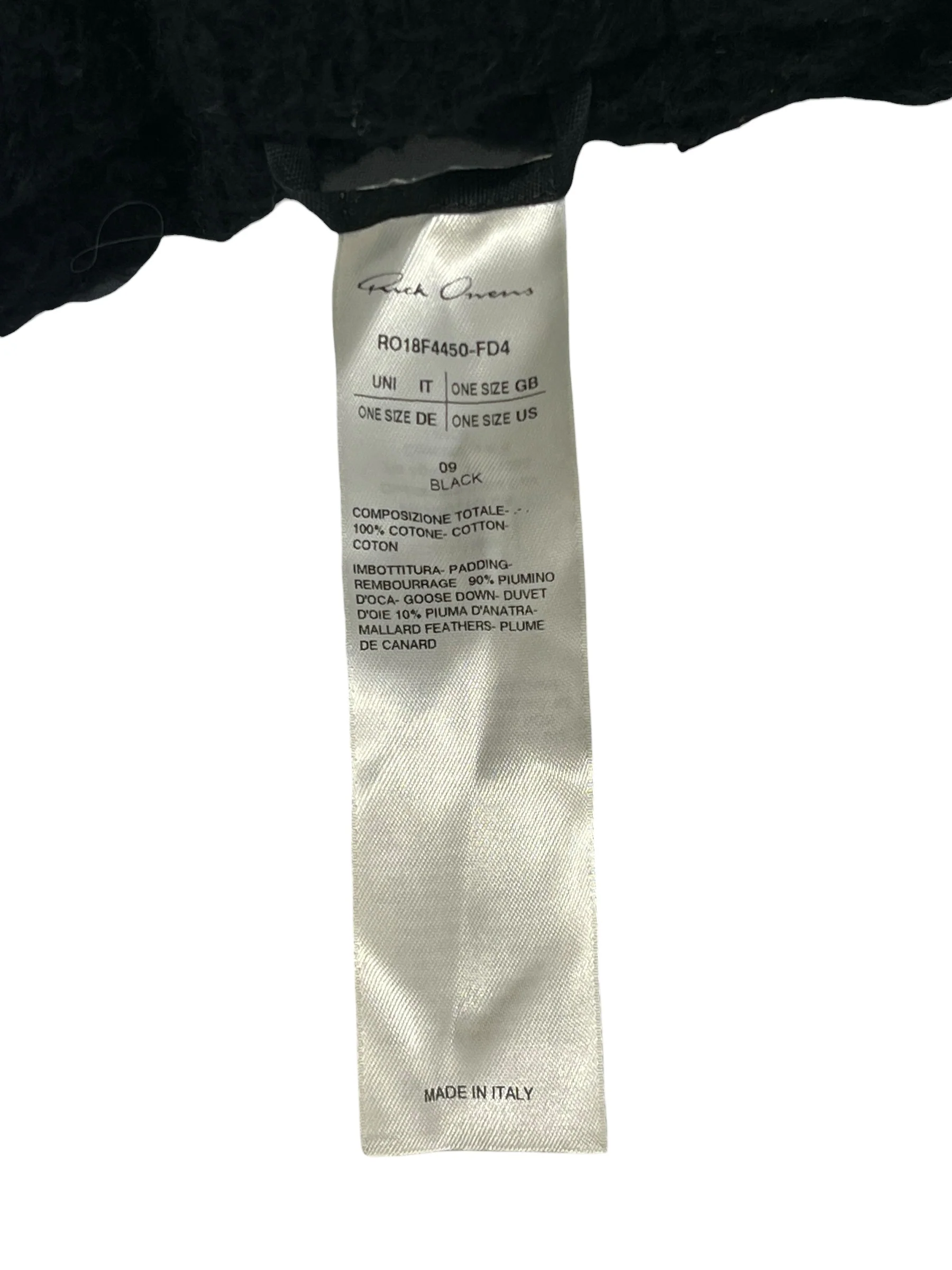 Rick Owens/Scarf/Cotton/BLK/SS18 SISYPHUS