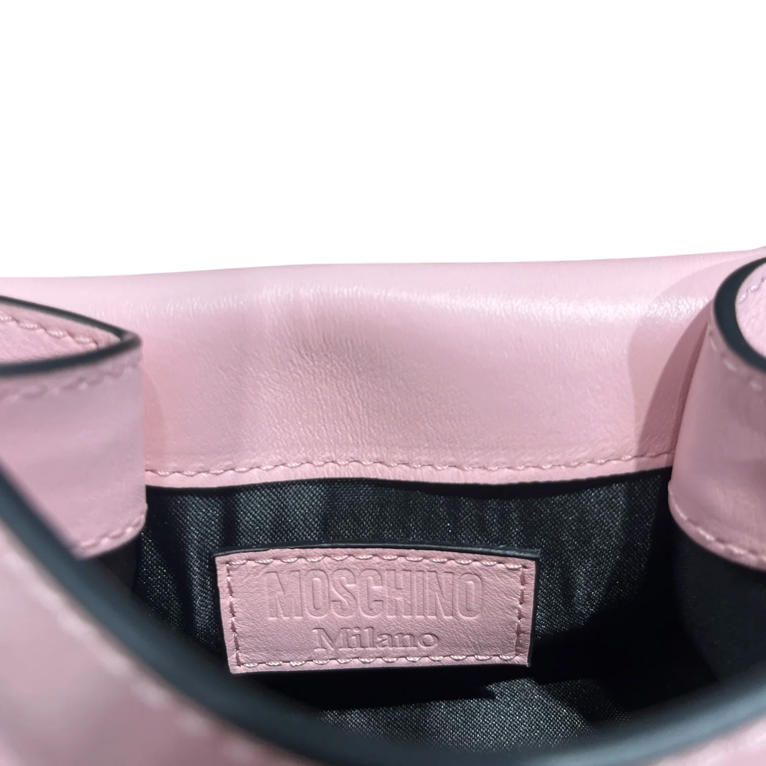 MOSCHINO/Cross Body Bag/Leather/PNK/Hanging Charm Logo