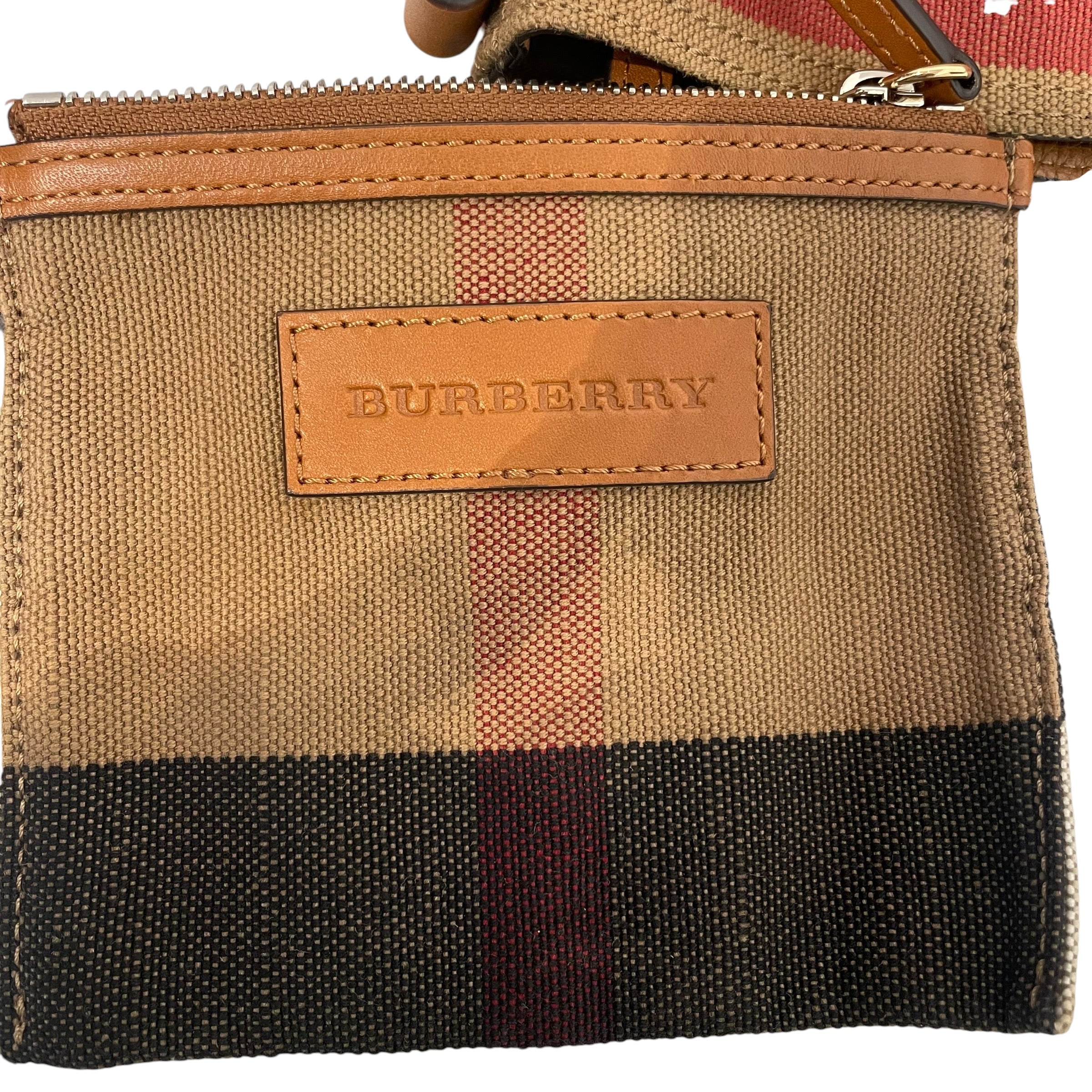 BURBERRY/Cross Body Bag/Plaid/Cotton/BRW/MINI ASHBY CHECK BUCKET BAG