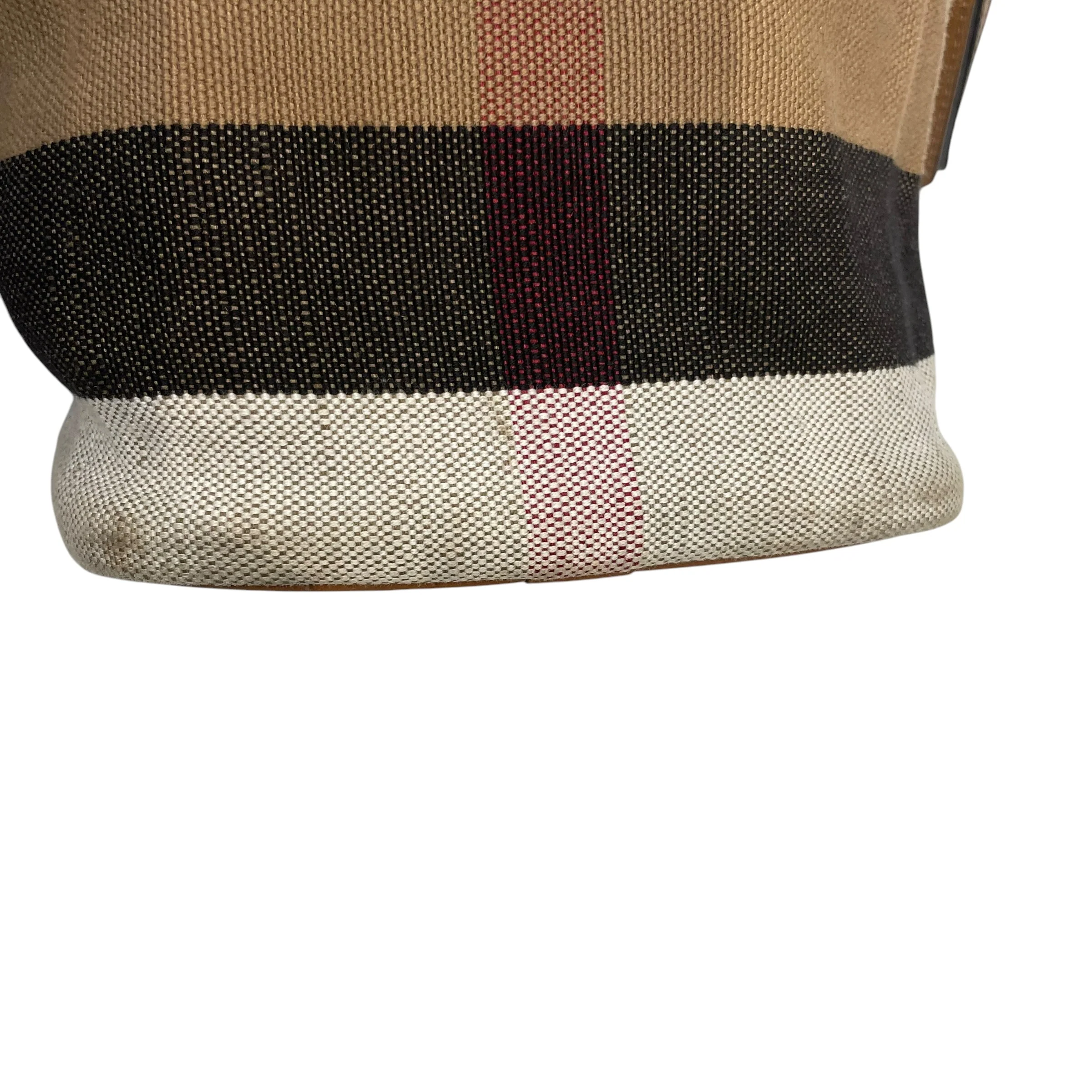 BURBERRY/Cross Body Bag/Plaid/Cotton/BRW/MINI ASHBY CHECK BUCKET BAG