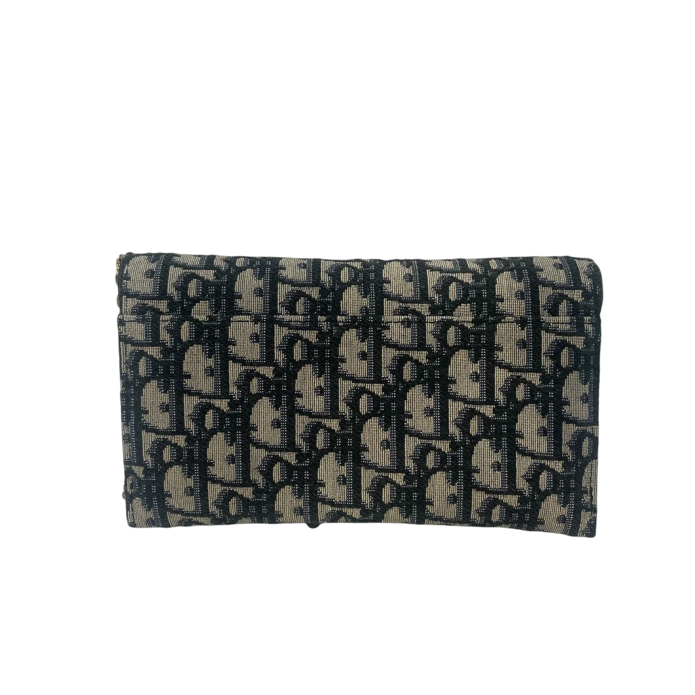 Christian Dior/Pouch/Monogram/Cotton/BLU/oblique jacquard wallet