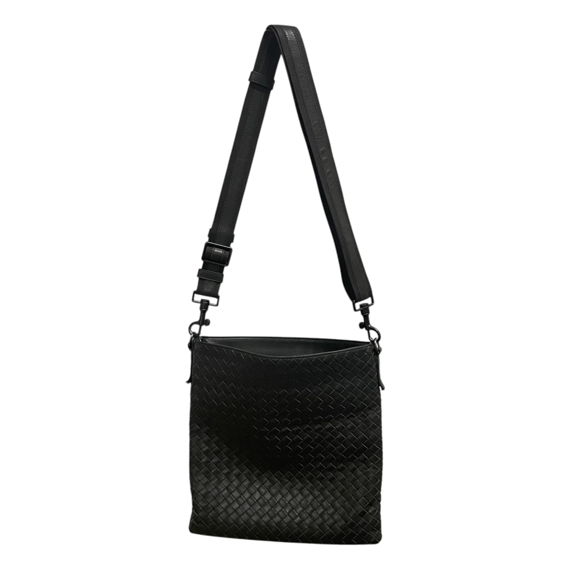 BOTTEGA VENETA/Cross Body Bag/Leather/GRN/INTRECCIATO/ WOVEN/ MESSENGER
