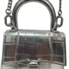 BALENCIAGA/Cross Body Bag/Leather/SLV/PATENT HOURGLASS MINI