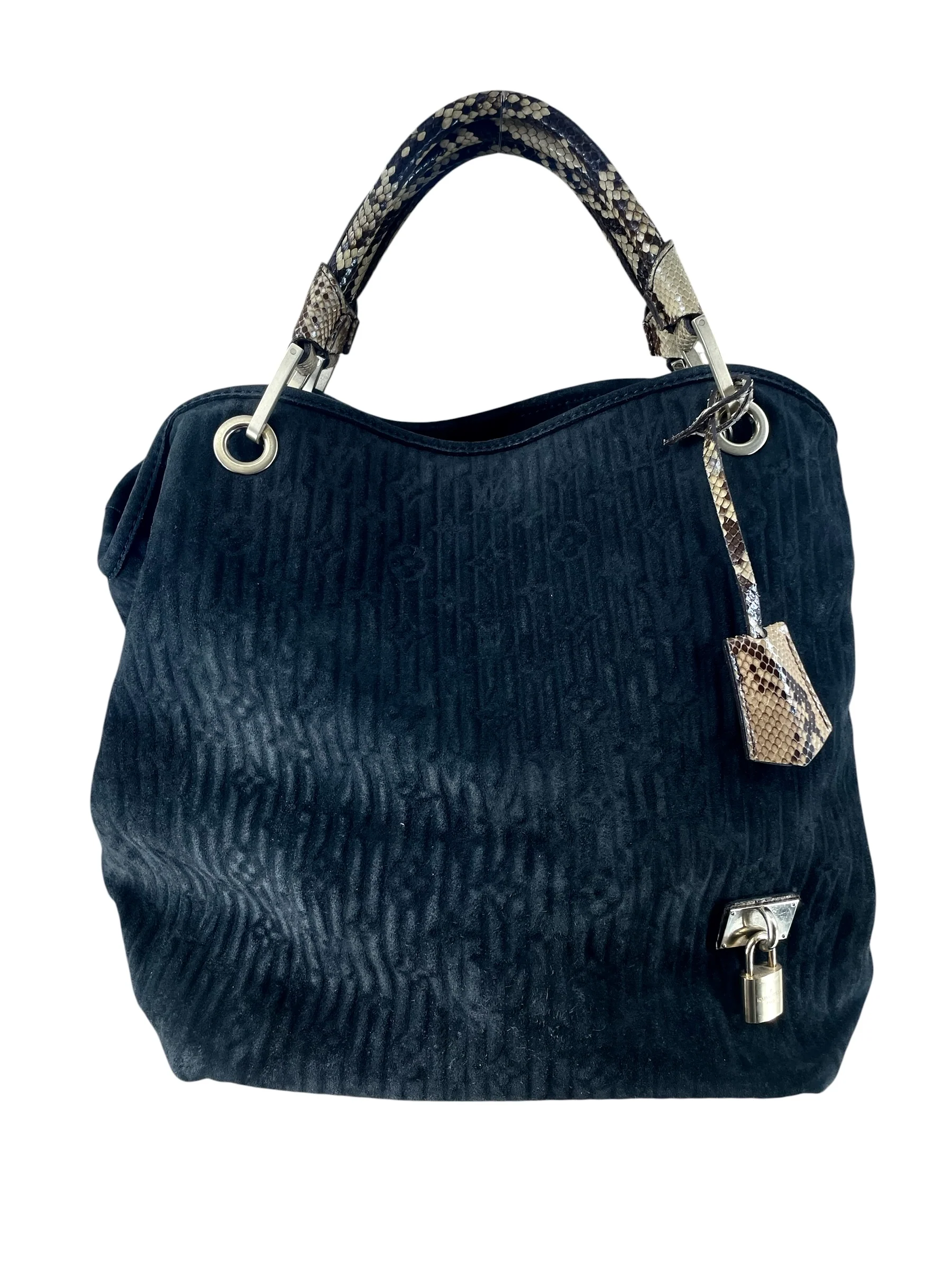 LOUIS VUITTON/Bag/Monogram/Suede/BLK/AW 2006