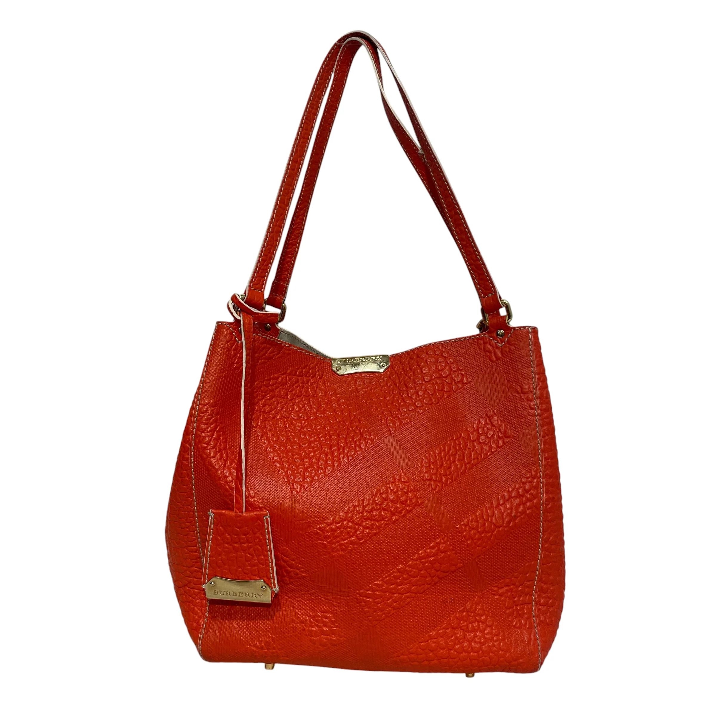 BURBERRY/Bag/Plaid/Leather/ORN/Embossed Canterbury Tote