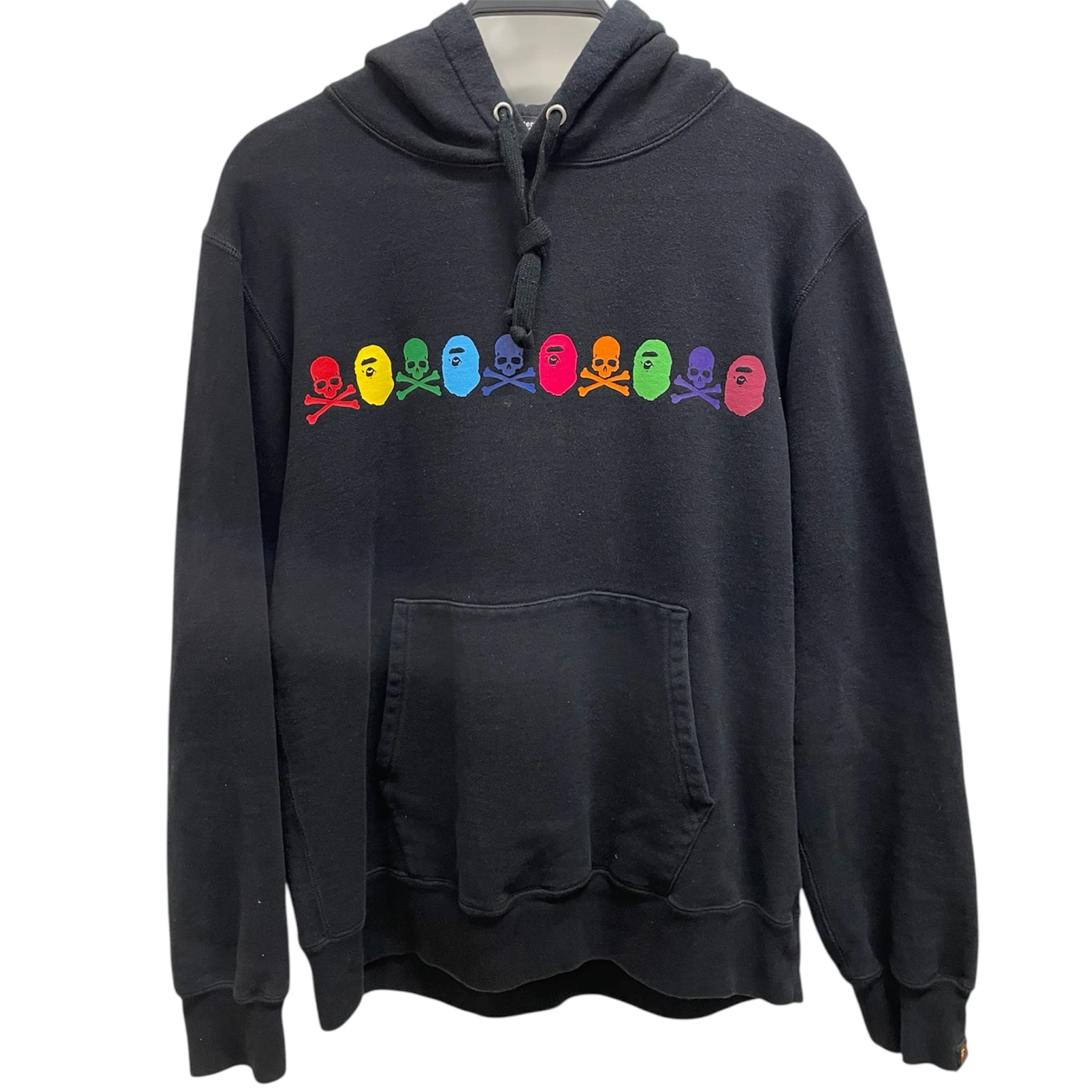 A BATHING APE/Hoodie/L/Cotton/BLK/MASTERMIND RAINBOW LOGOS