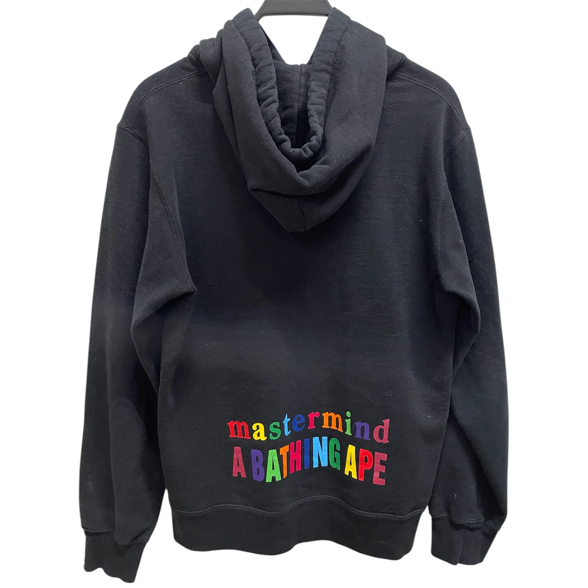 A BATHING APE/Hoodie/L/Cotton/BLK/MASTERMIND RAINBOW LOGOS