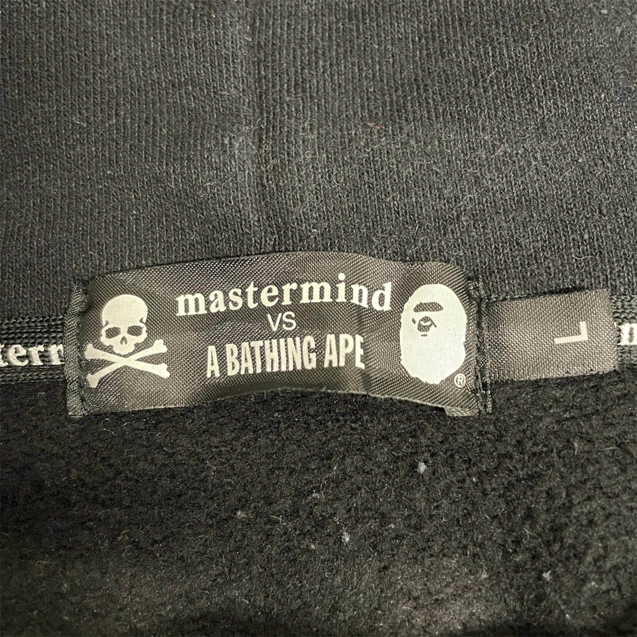 A BATHING APE/Hoodie/L/Cotton/BLK/MASTERMIND RAINBOW LOGOS