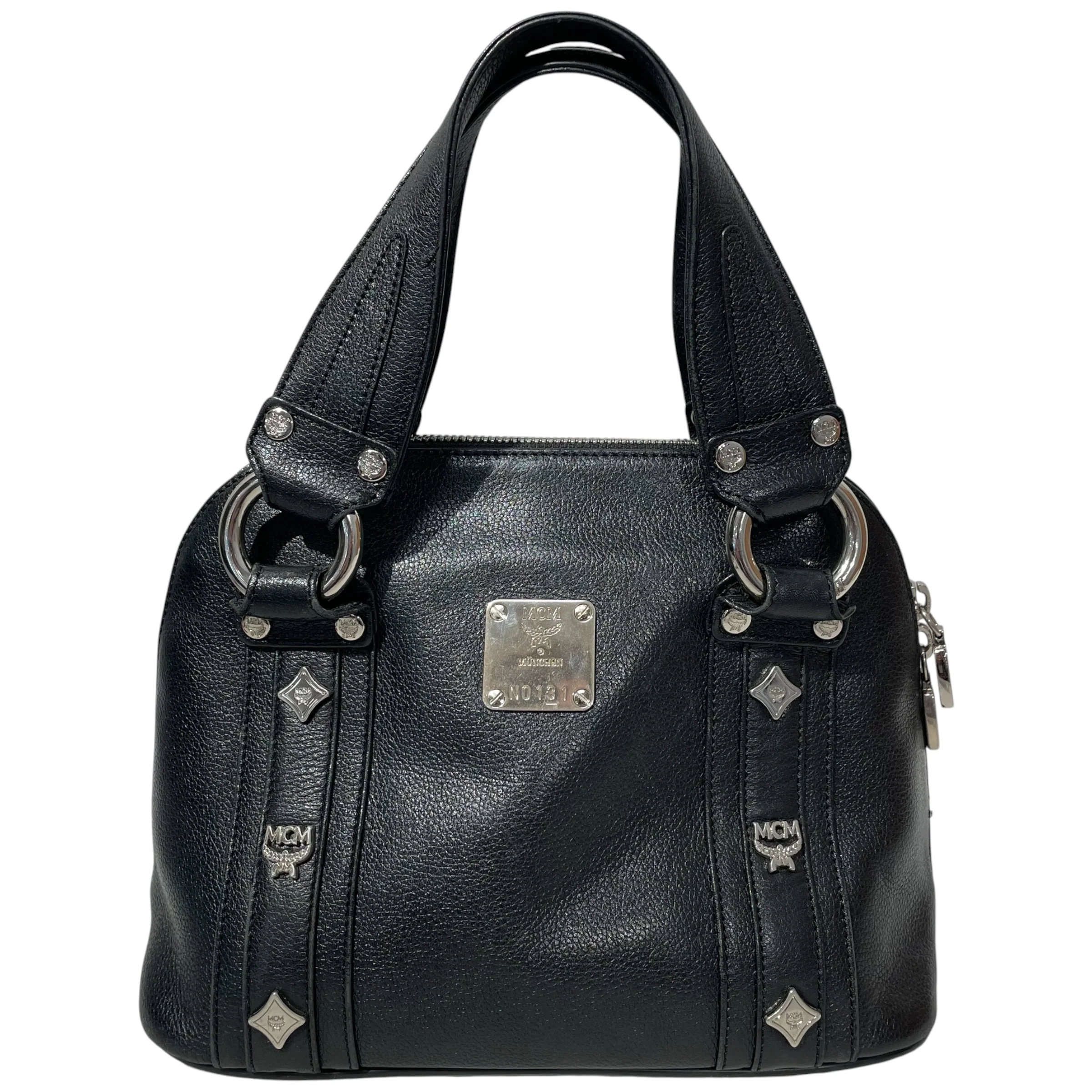 MCM/Hand Bag/Leather/BLK/NO131