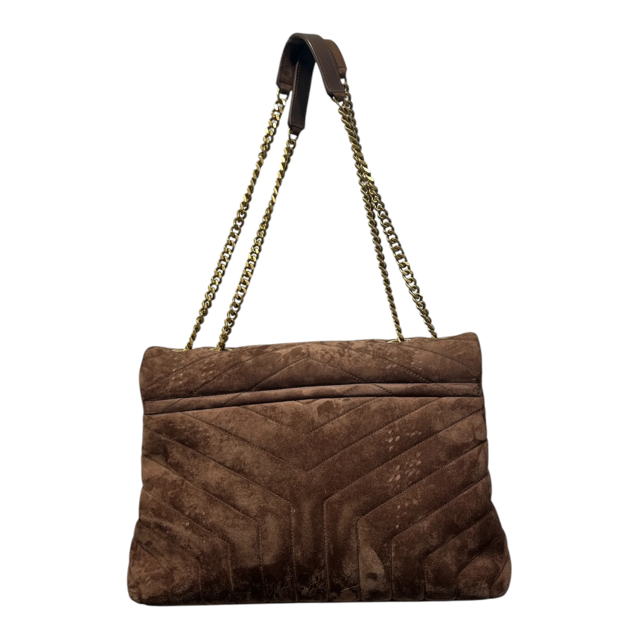 YVES SAINT LAURENT/Hand Bag/Suede/BRW/LOULOU