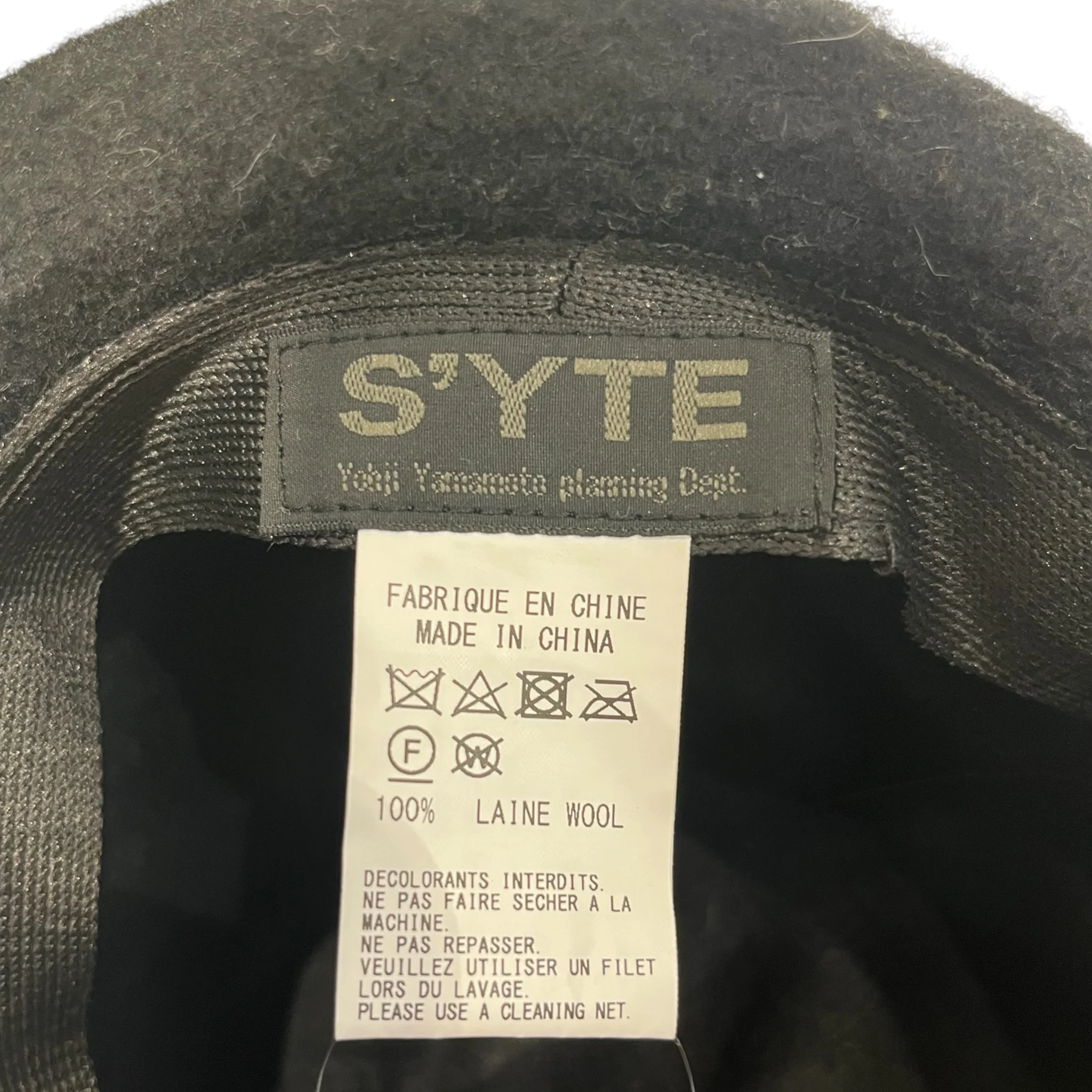 YOHJI YAMAMOTO/Cap/Cotton/BLK/
