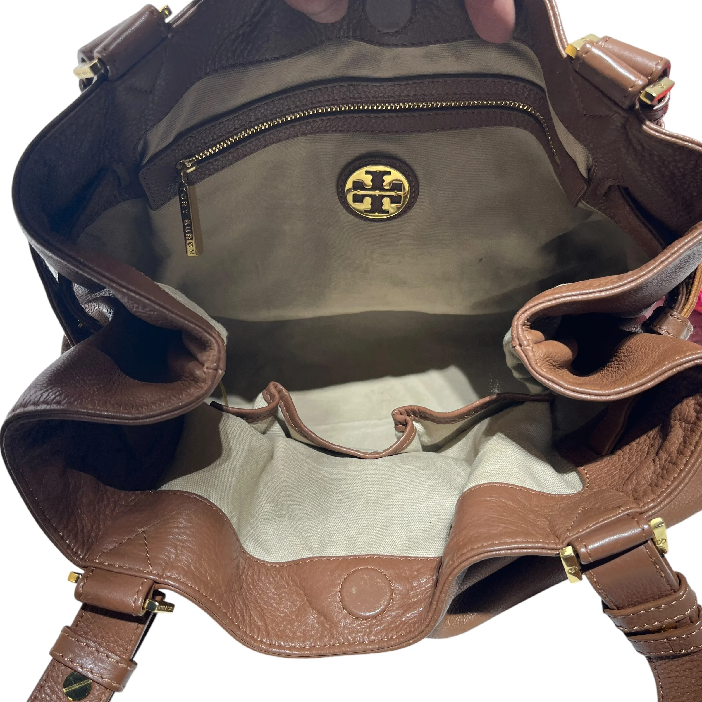TORY BURCH/Bag/Leather/BRW/AMANDA NORTH/SOUTH