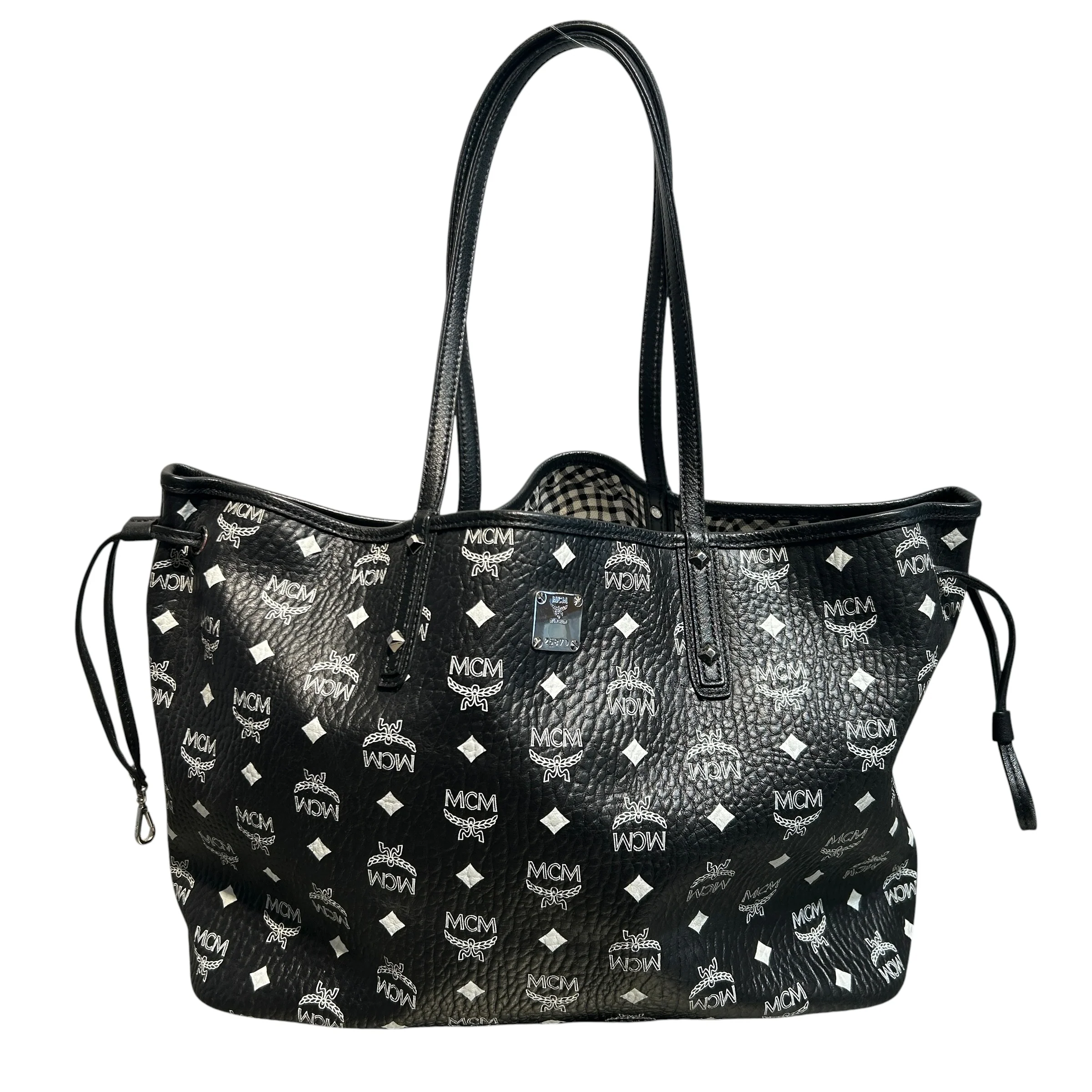 MCM/Tote Bag/Monogram/Leather/BLK/Reversible Totebag with Pouch