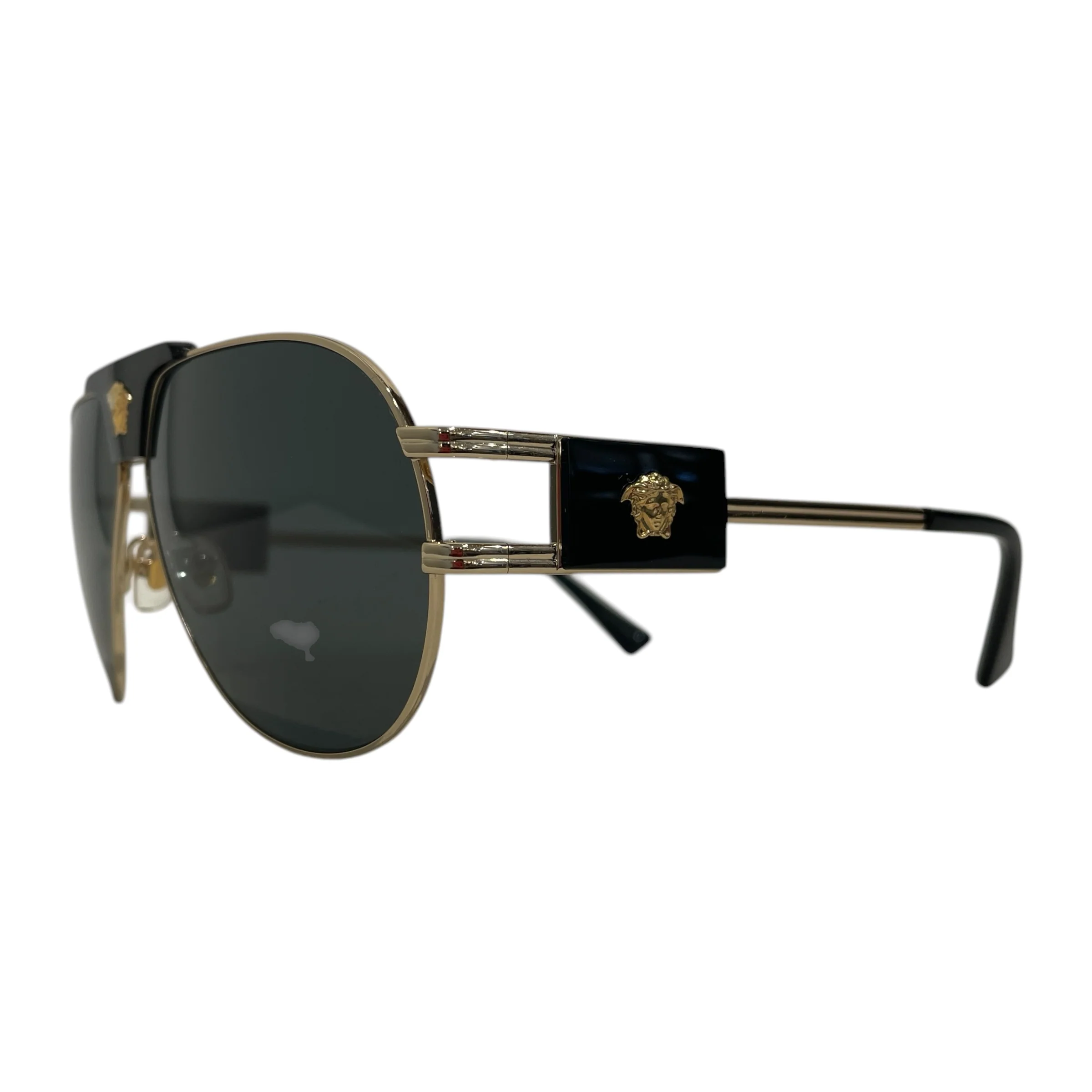 VERSACE/Sunglasses/Titanium/BLK/2252 - Gold Aviators