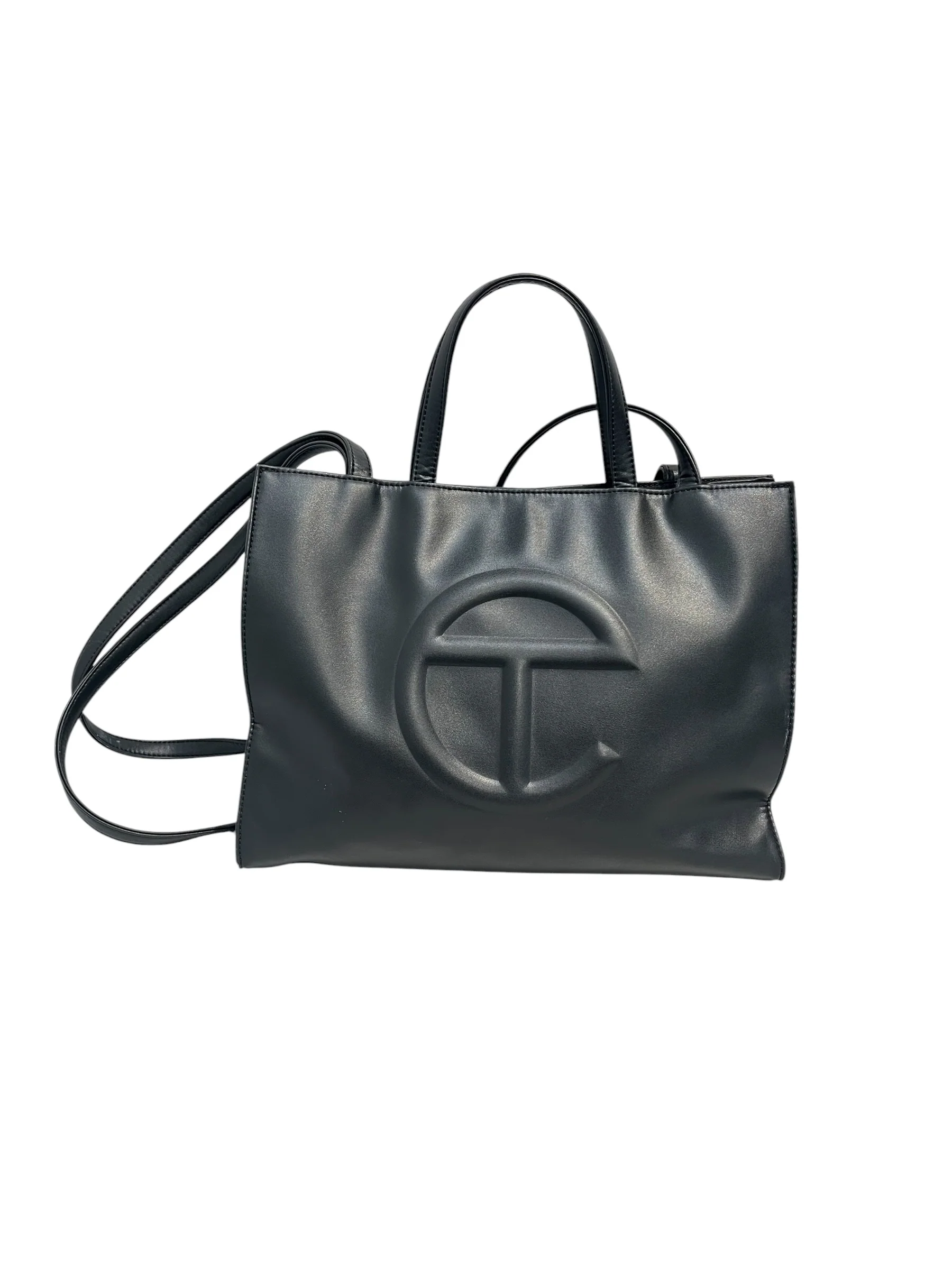Telfar/Tote Bag/Faux Leather/BLK/SHMEDIUM SIZE