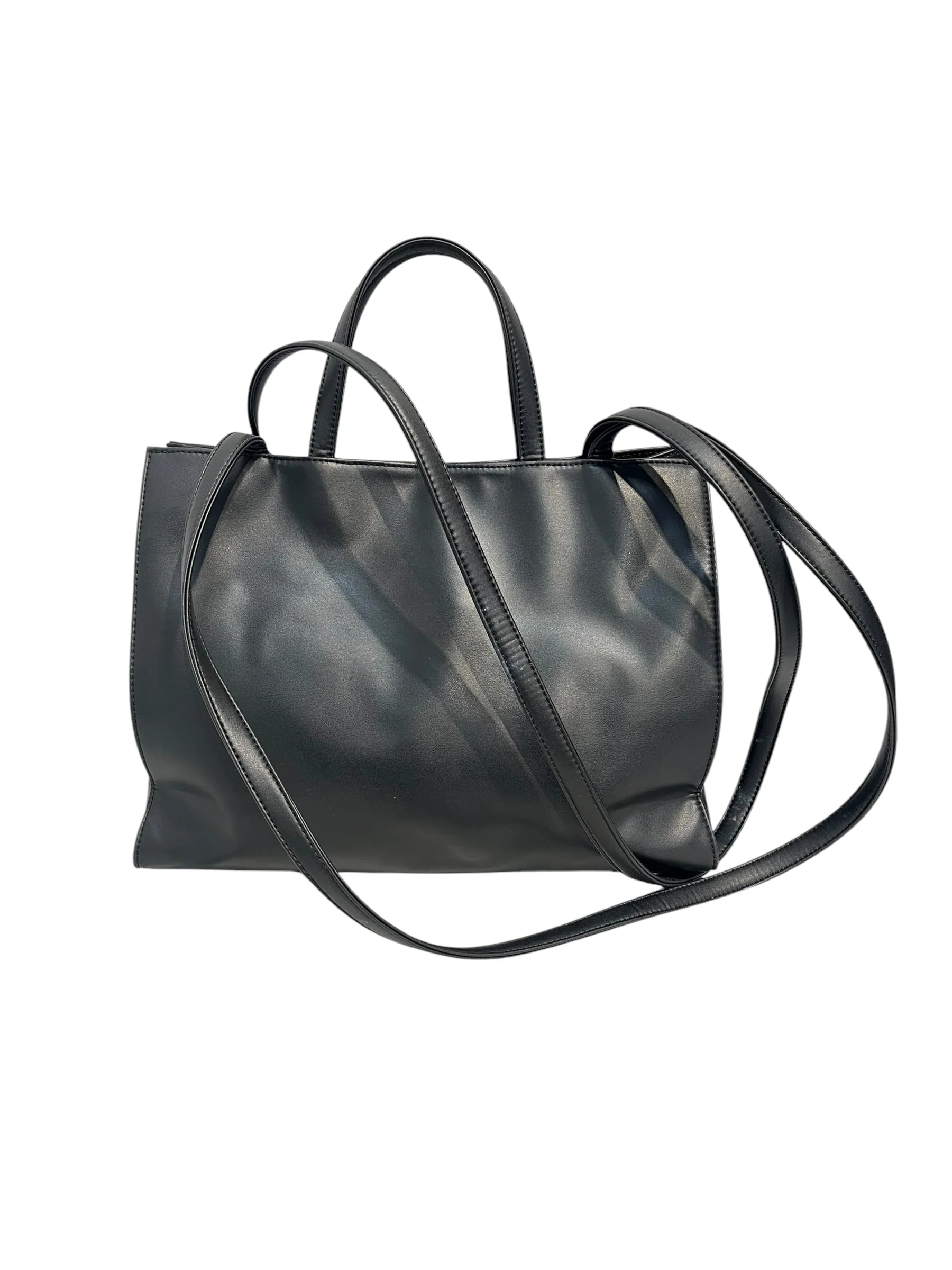 Telfar/Tote Bag/Faux Leather/BLK/SHMEDIUM SIZE