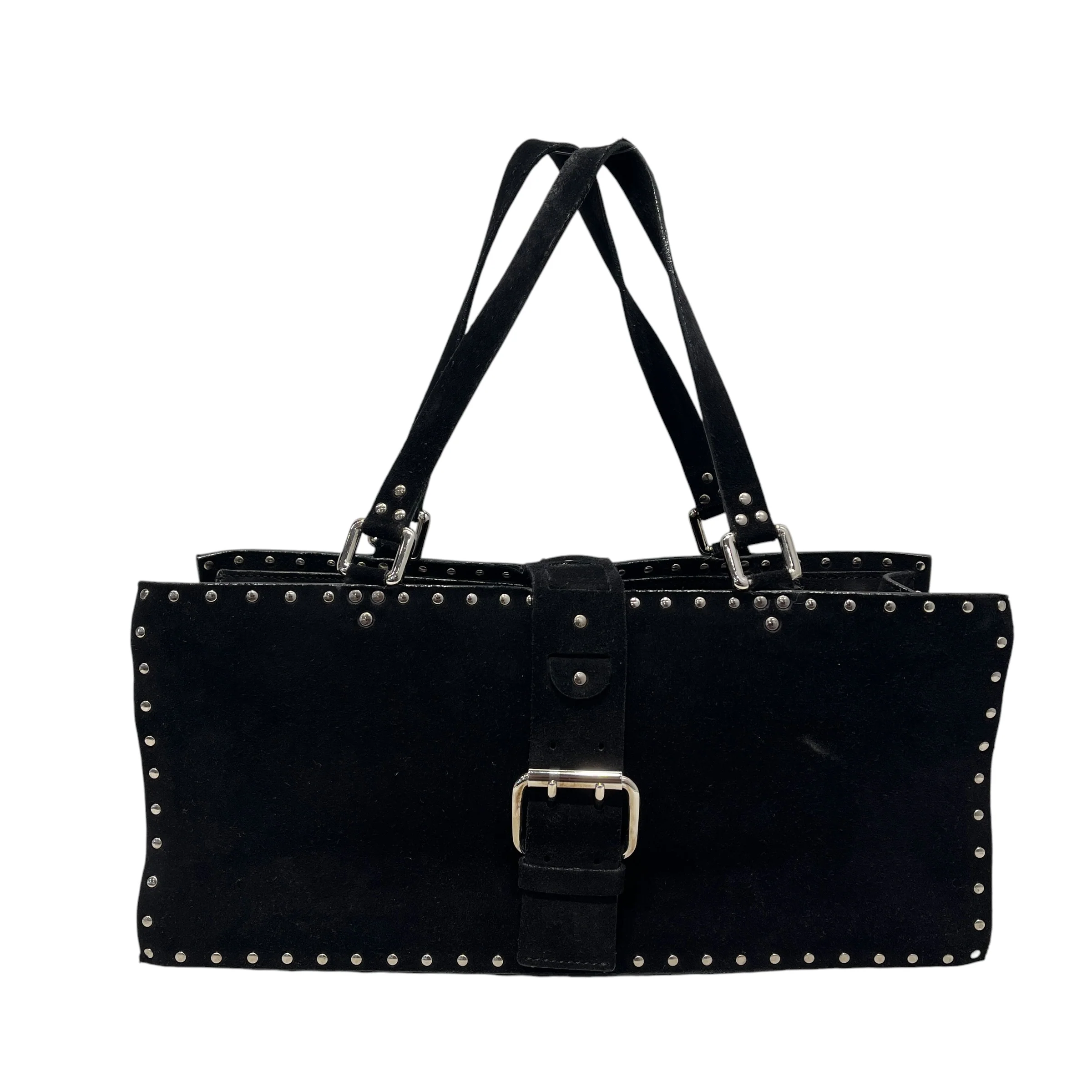 CELINE/Hand Bag/Leather/BLK/SUEDE STUDDED
