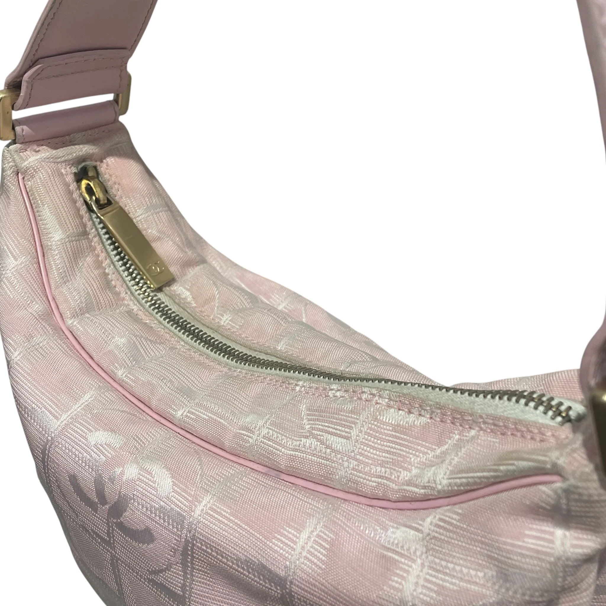 CHANEL/Tote Bag/Monogram/Nylon/PNK/TRAVEL LINGE HOBO