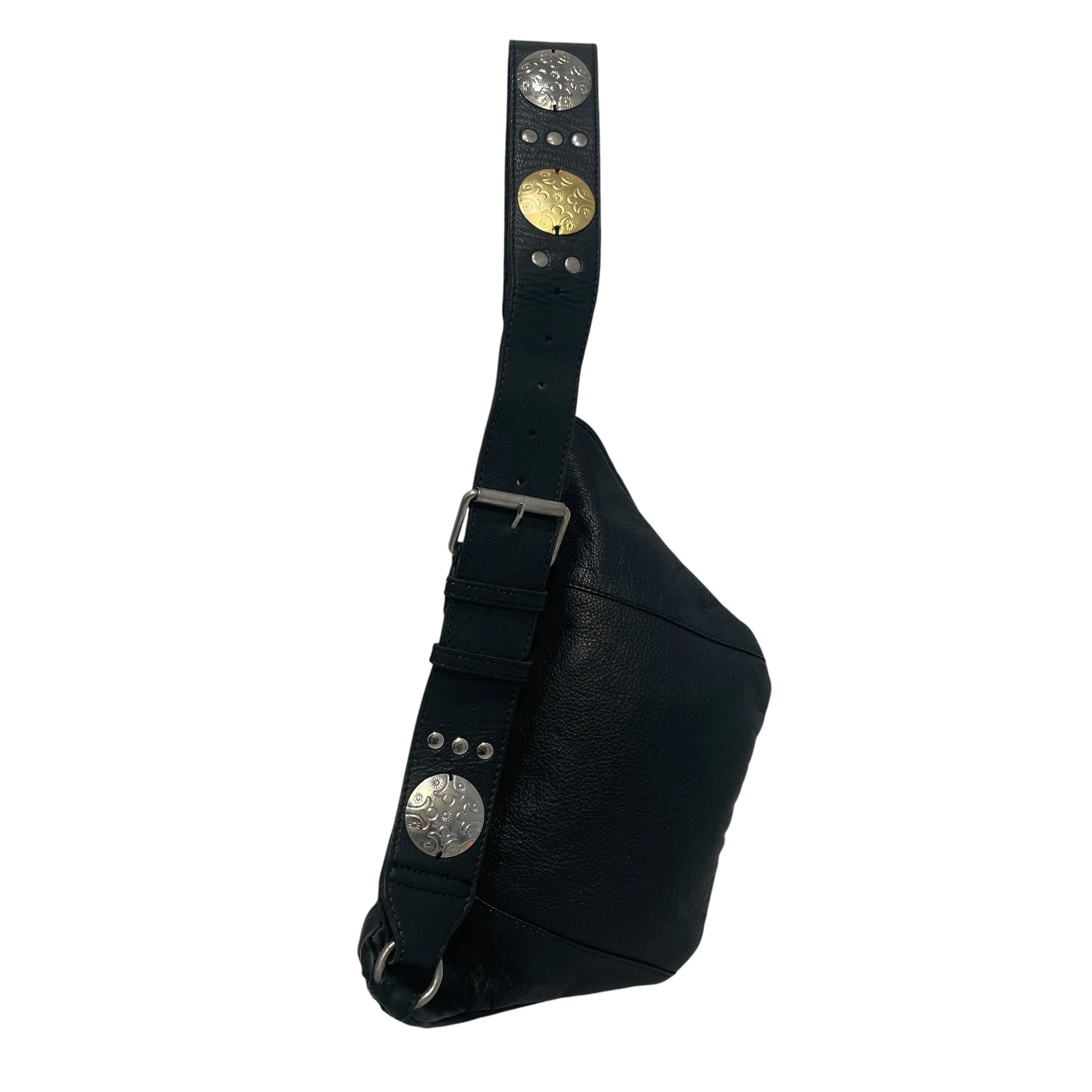 Free People/Fanny Pack/Leather/BLK/Badge Strap Fanny Pack