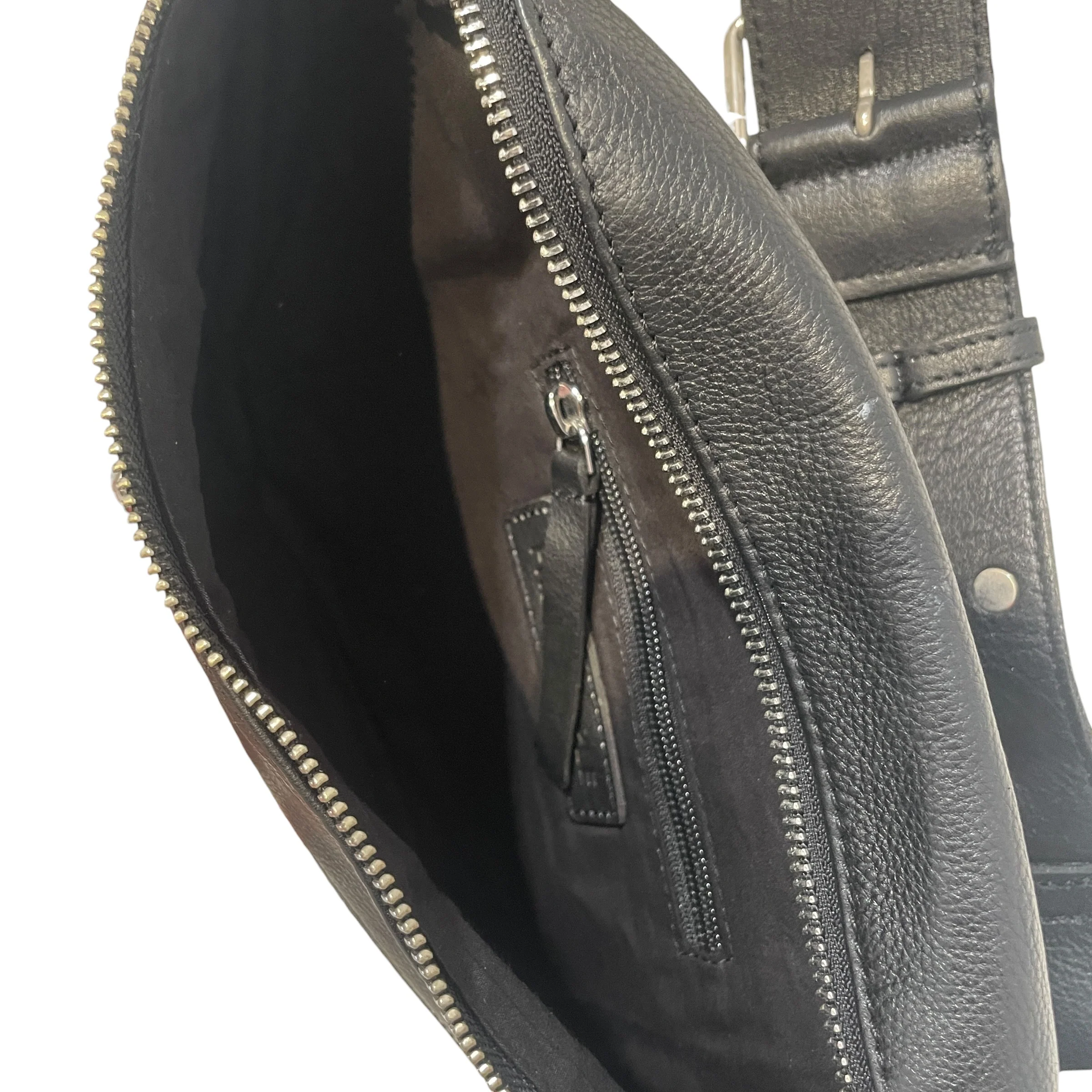 Free People/Fanny Pack/Leather/BLK/Badge Strap Fanny Pack