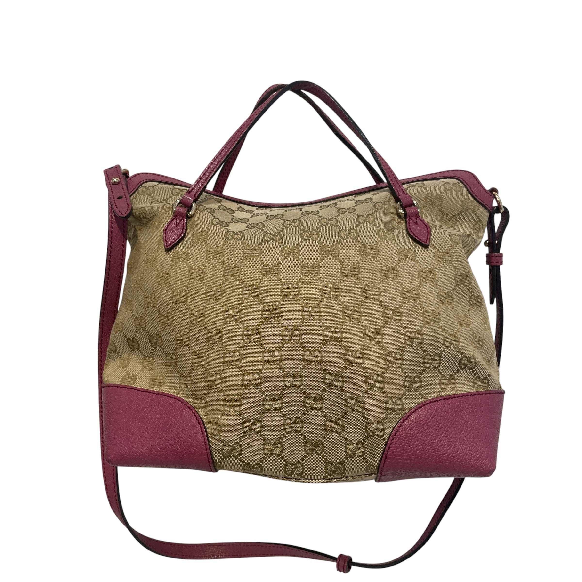 GUCCI/Cross Body Bag/Monogram/Cotton/PNK/Bree GG Canvas Hand Bag Pink