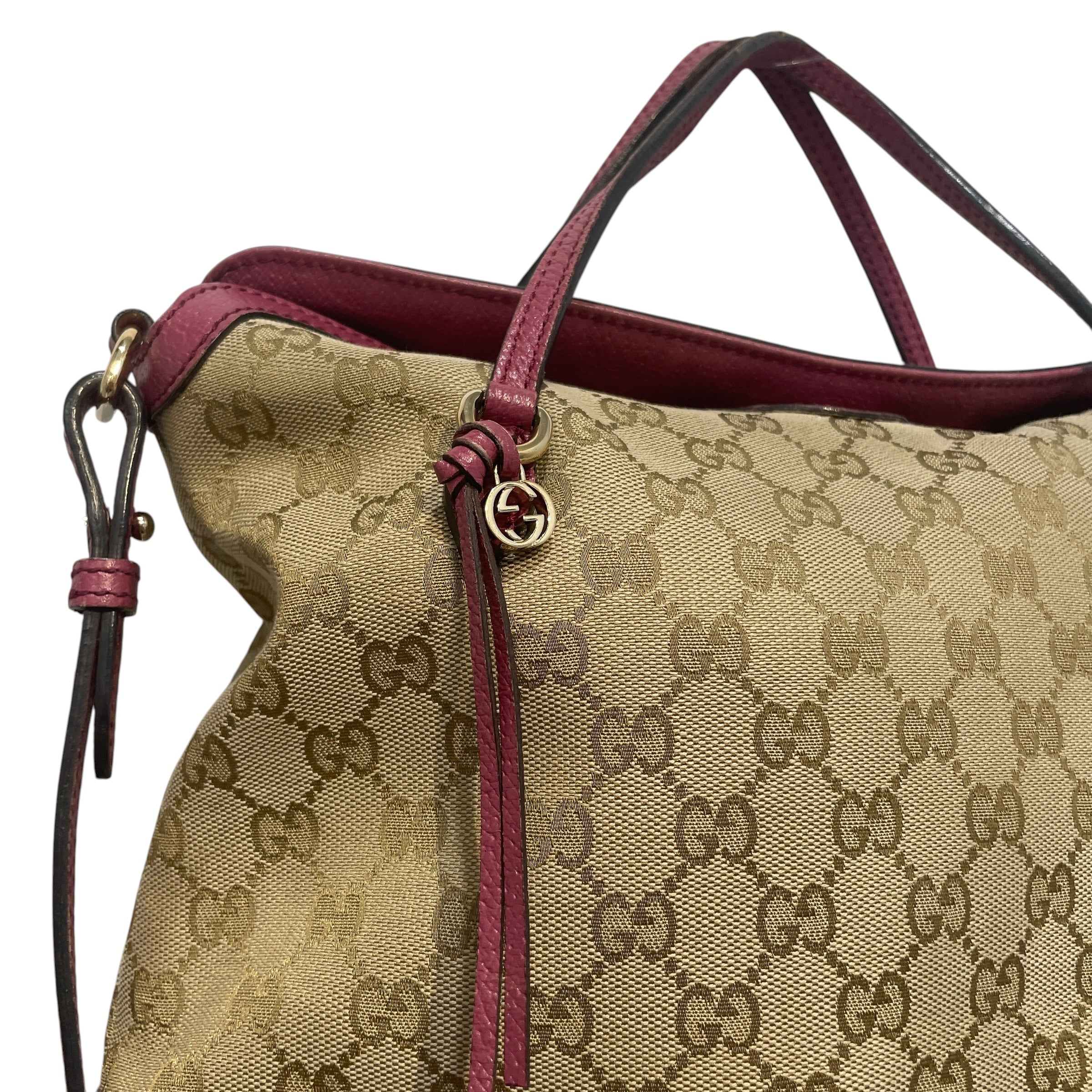 GUCCI/Cross Body Bag/Monogram/Cotton/PNK/Bree GG Canvas Hand Bag Pink