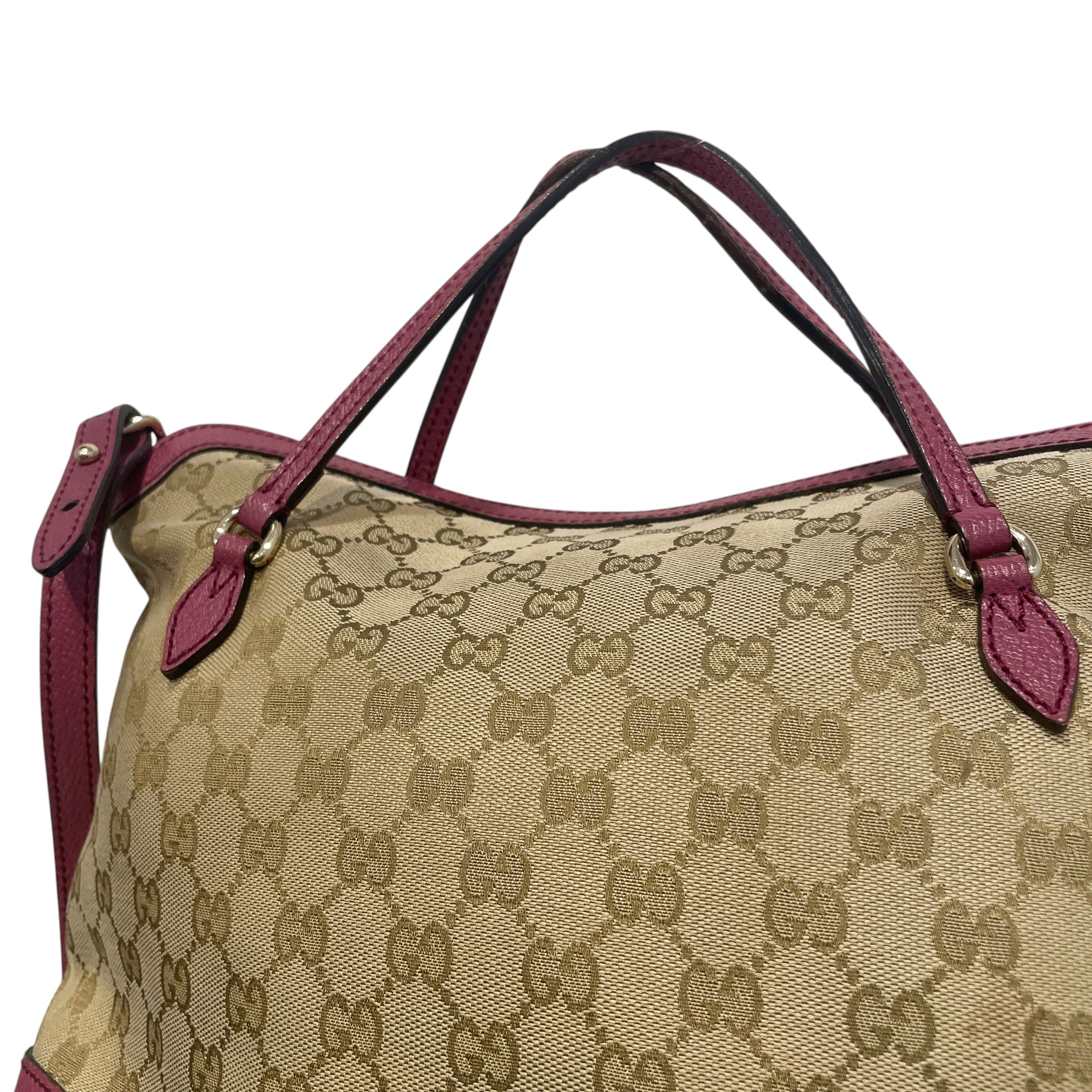 GUCCI/Cross Body Bag/Monogram/Cotton/PNK/Bree GG Canvas Hand Bag Pink