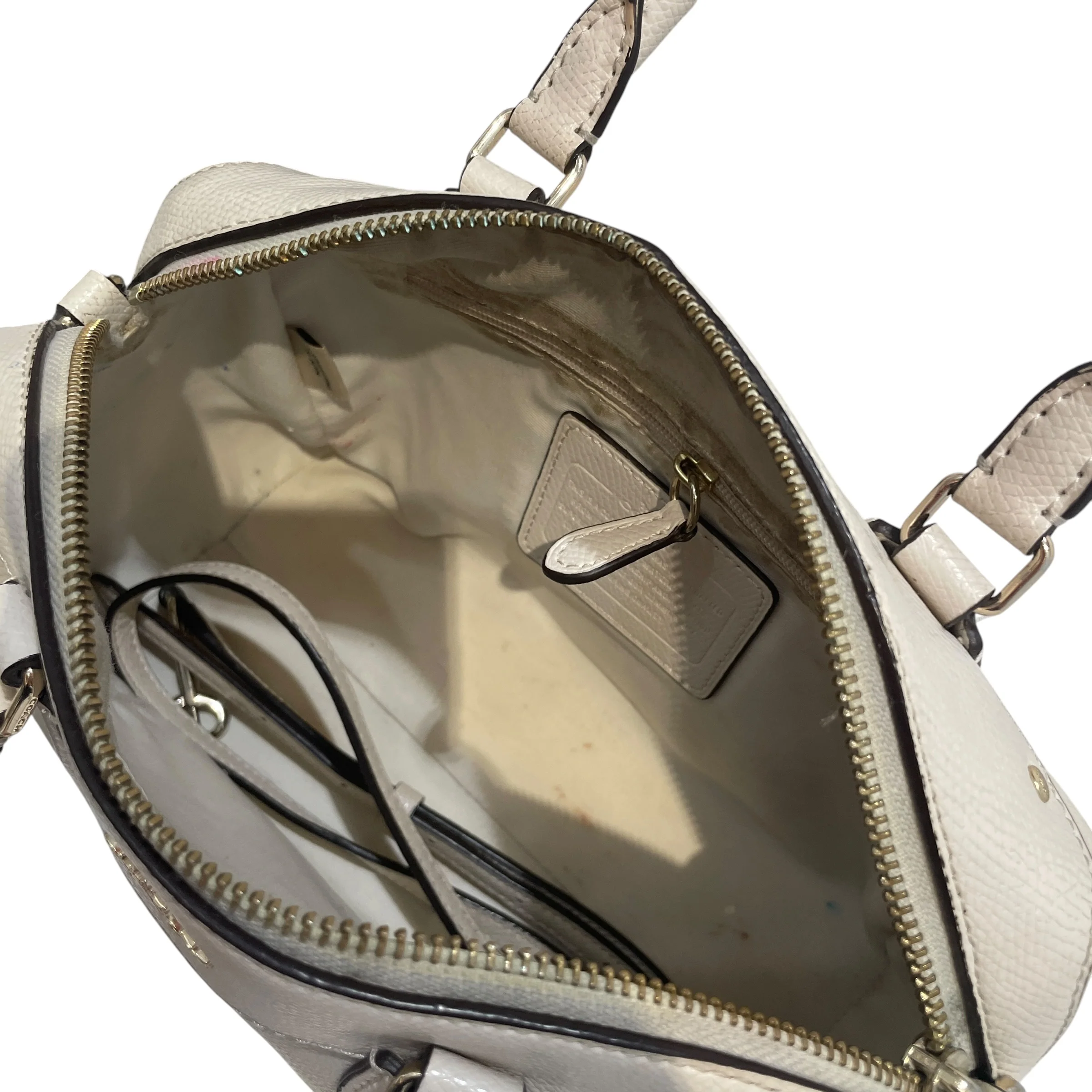 COACH/Hand Bag/Leather/CRM/Pebbled Mini Bennett Satchel