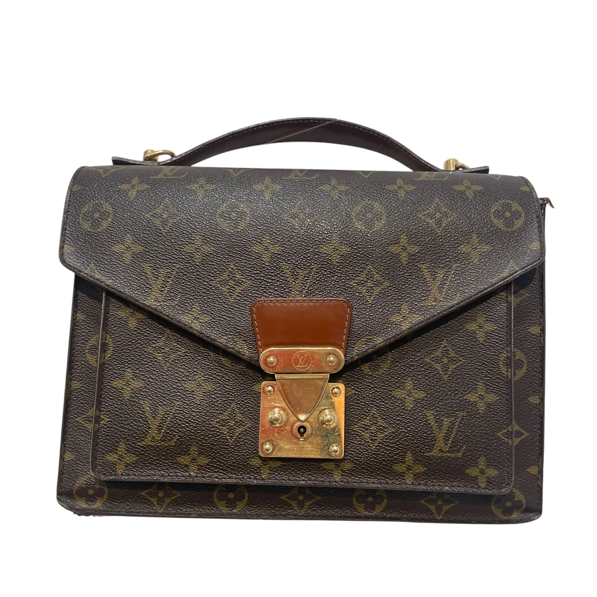 LOUIS VUITTON/Hand Bag/Monogram/Leather/BRW/Monceau Mono 28 Bag SR0051