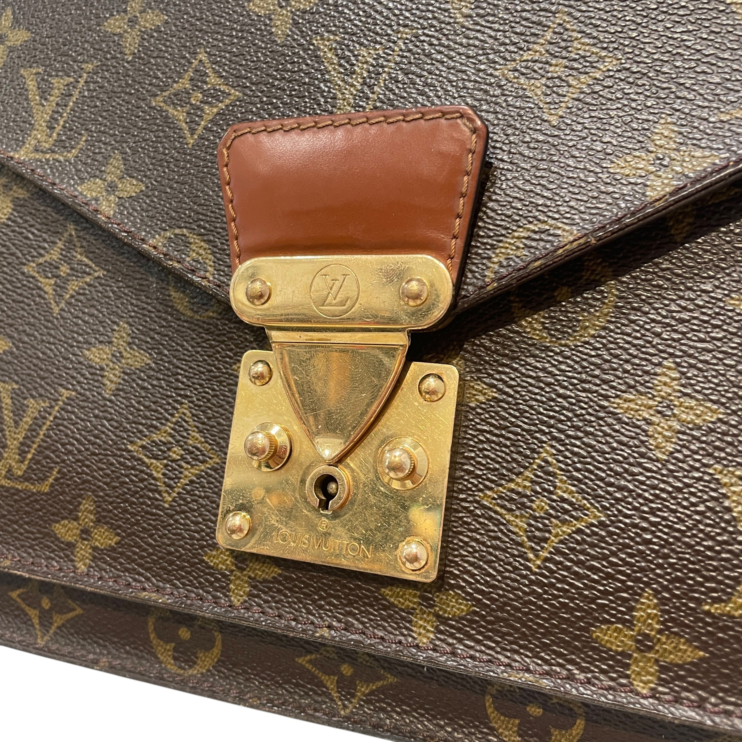 LOUIS VUITTON/Hand Bag/Monogram/Leather/BRW/Monceau Mono 28 Bag SR0051