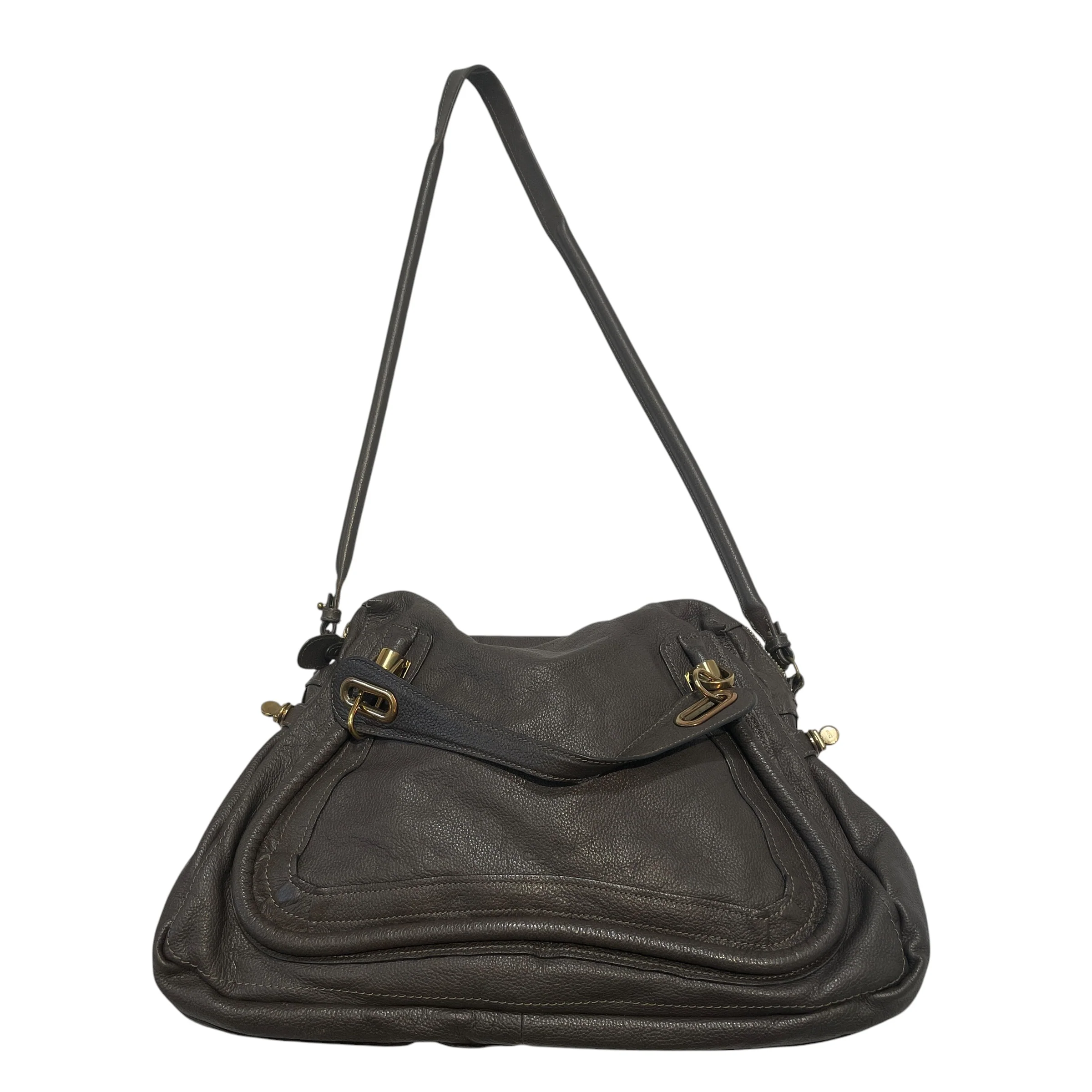 Chloe/Hand Bag/Leather/GRY/Paraty Large